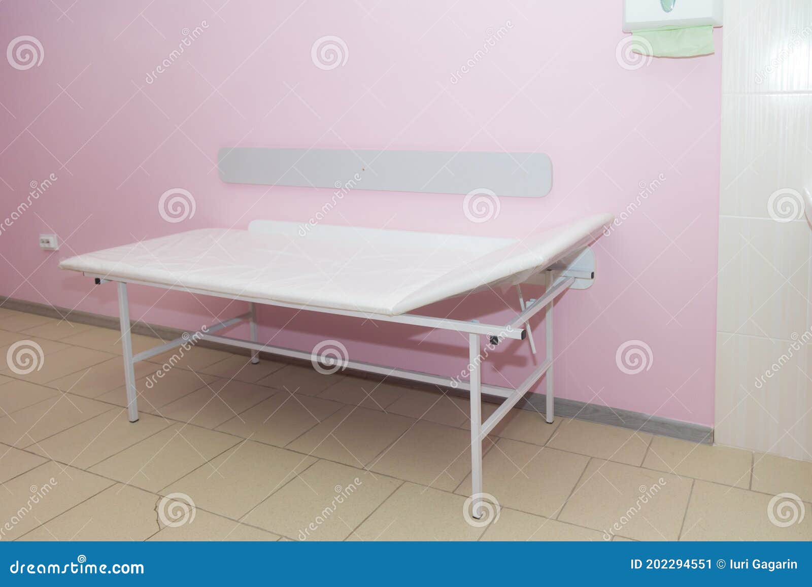 Medical Examination Bed in the Doctors Office Stock Image Image of