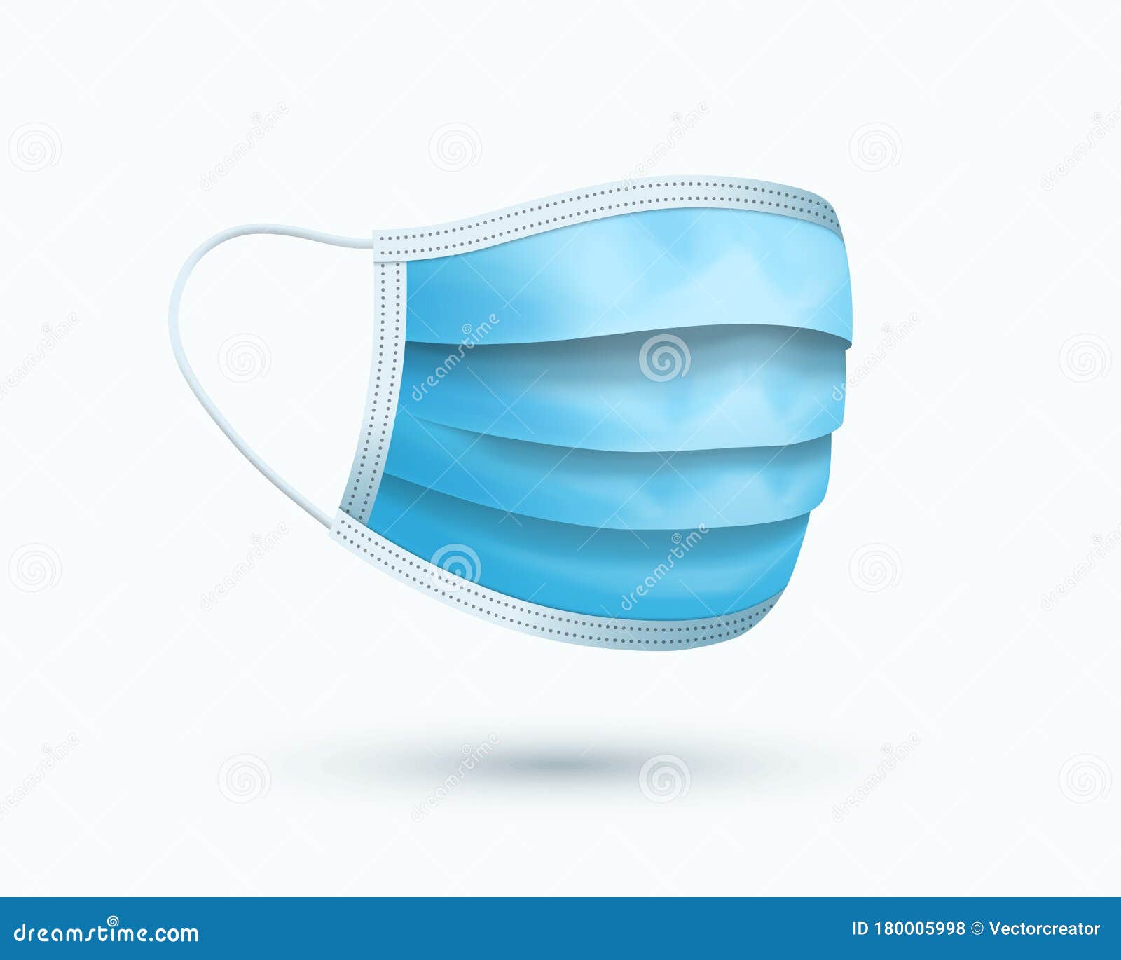 Medical Face Mask Isolated on White Background. Vector Illustration