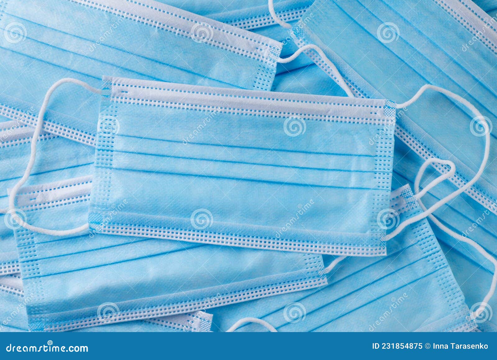 Medical Face Masks Background. the View from Top Stock Image Image of