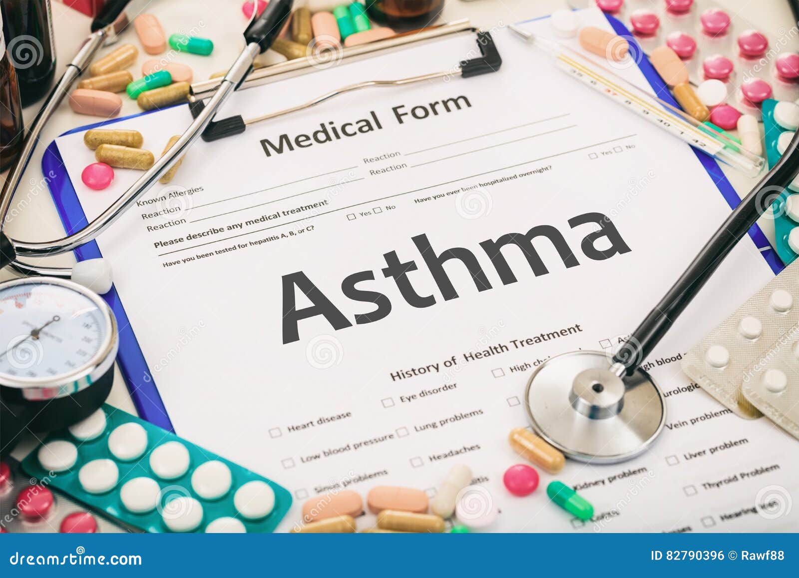 medical form, diagnosis asthma