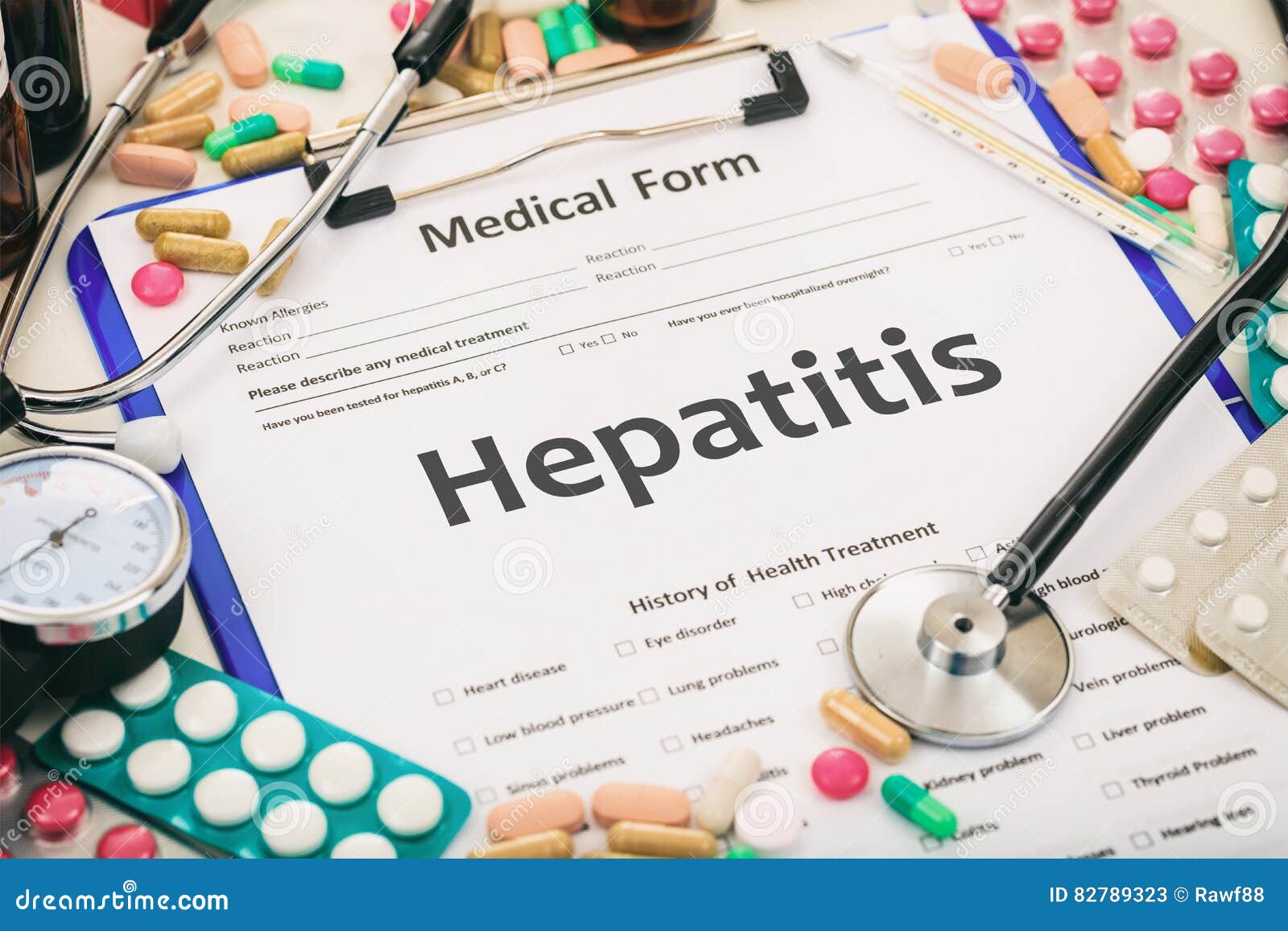 Medical Form, Diagnosis Hepatitis Stock Image Image of paper