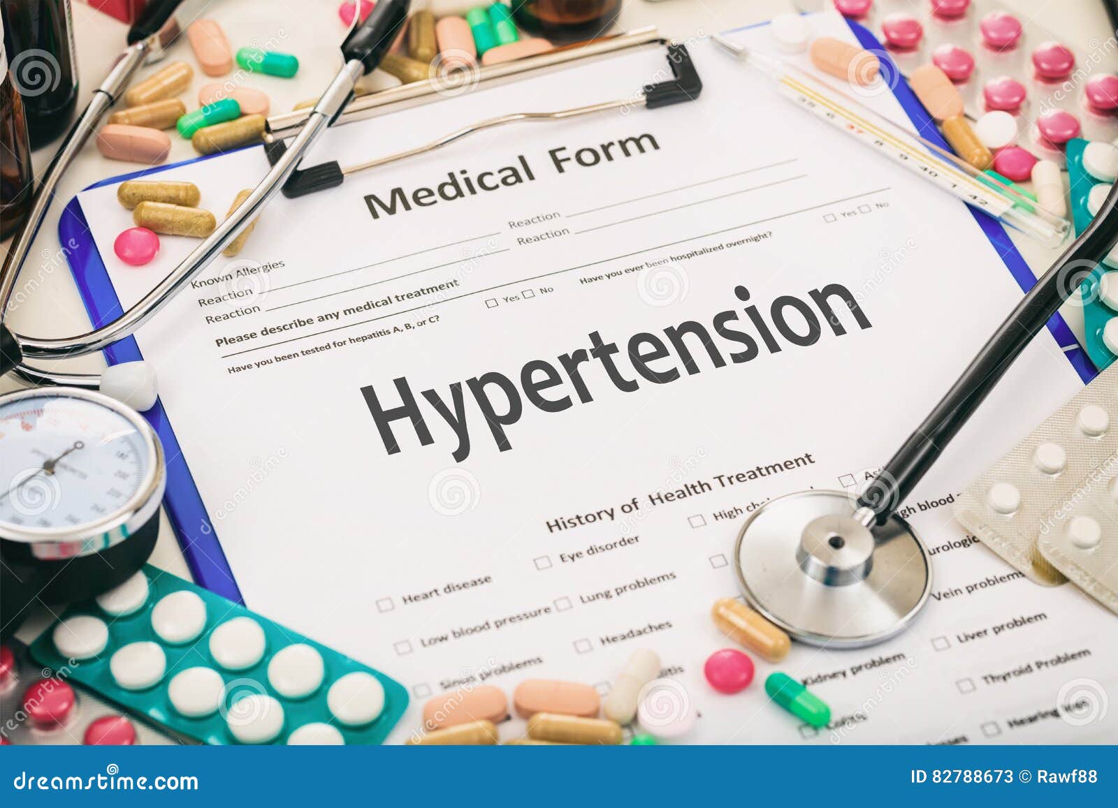Medical Form, Diagnosis Hypertension Stock Image Image of capsule