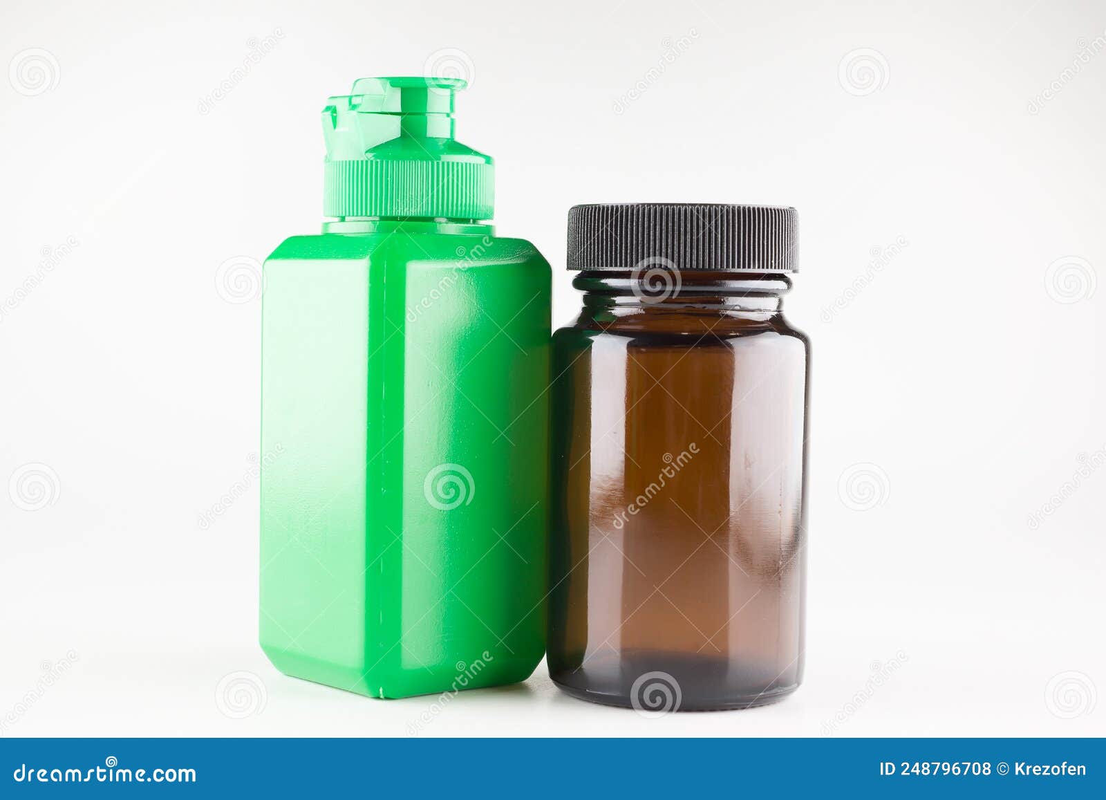 Medical Glass and Plastic Cans Isolated Stock Photo Image of medical