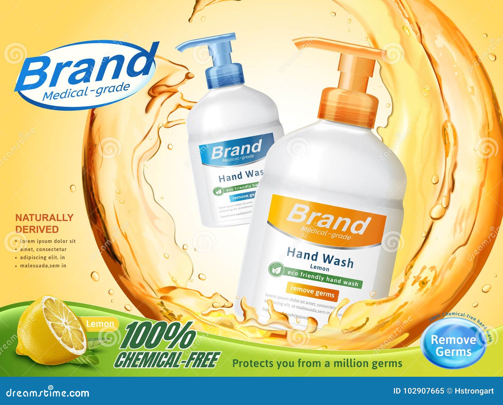 Medical Grade Hand Wash Ads Stock Illustration - Illustration of hand