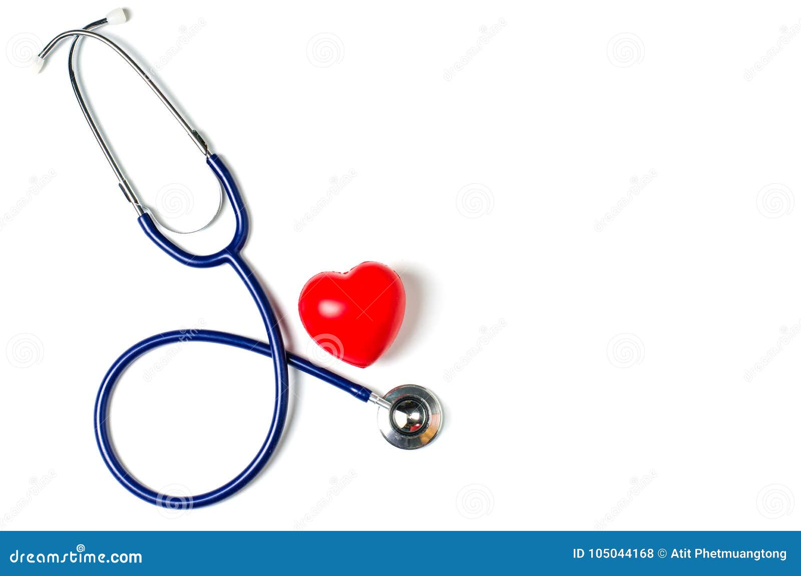 Medical Headphones , Stethoscope with Red Heart Stock Photo - Image of  medical, clinical: 105044168