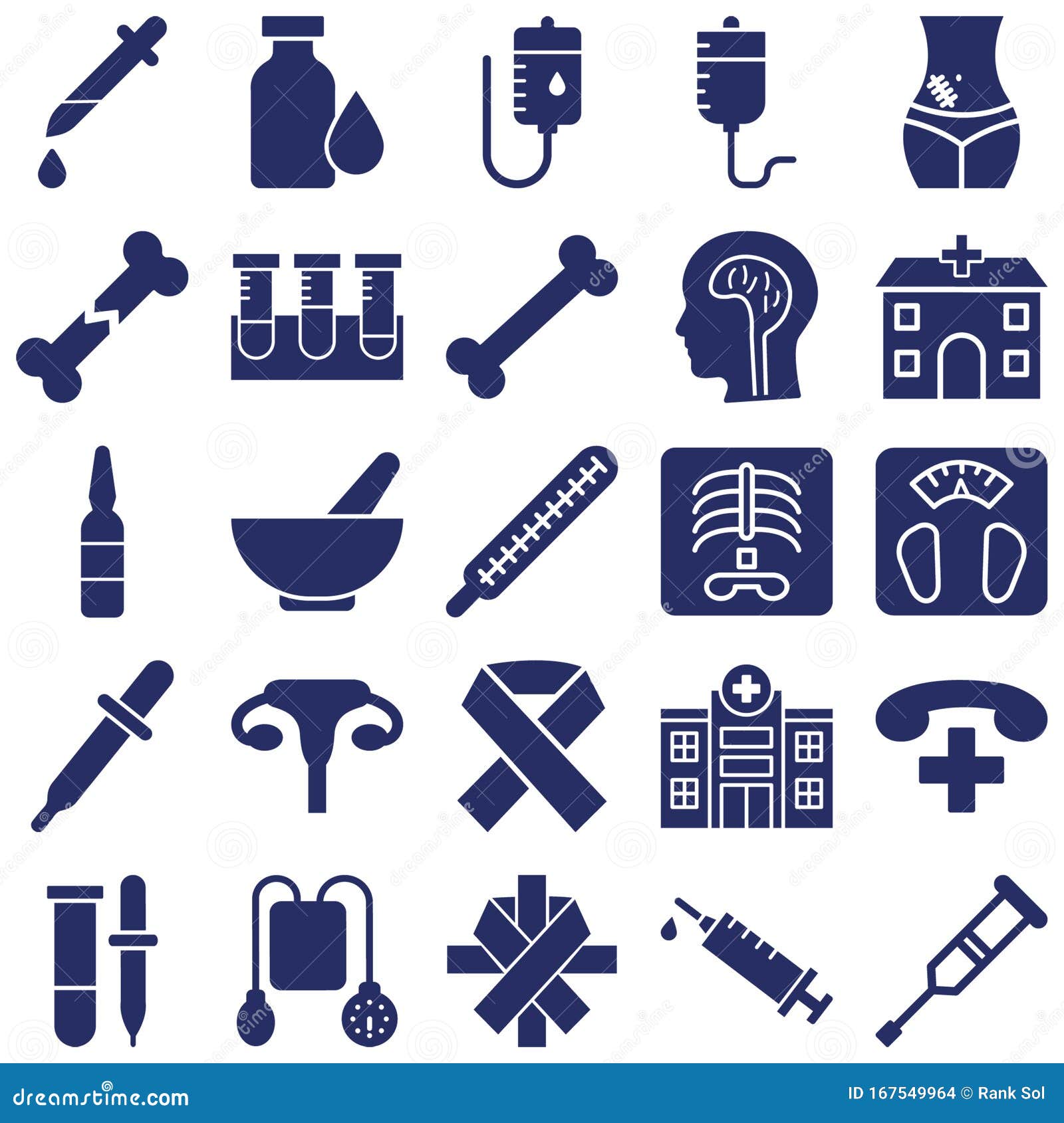 medical and health  icons set fully editable