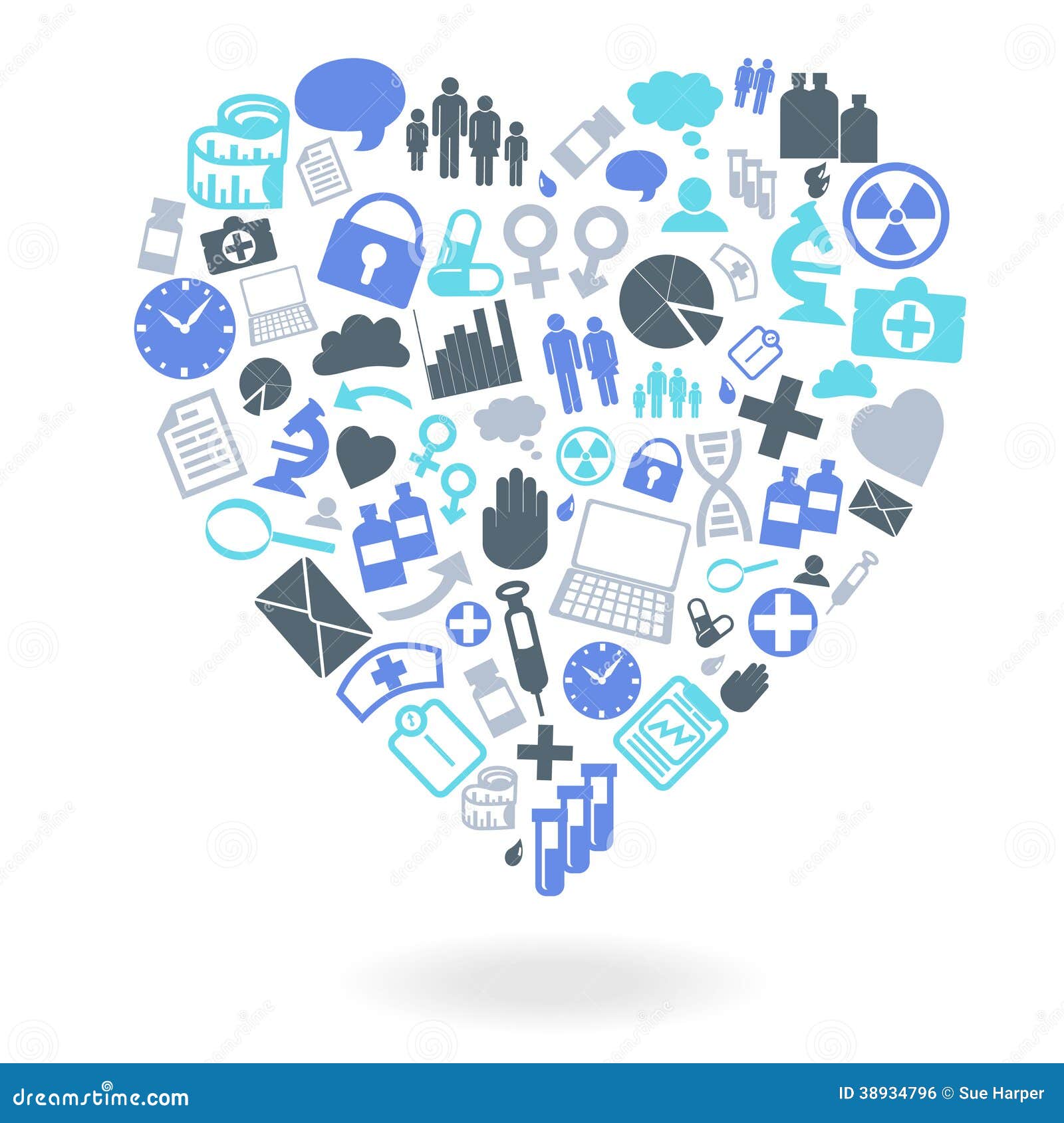 Medical Heart Shape Icon Set Stock Vector - Illustration ...