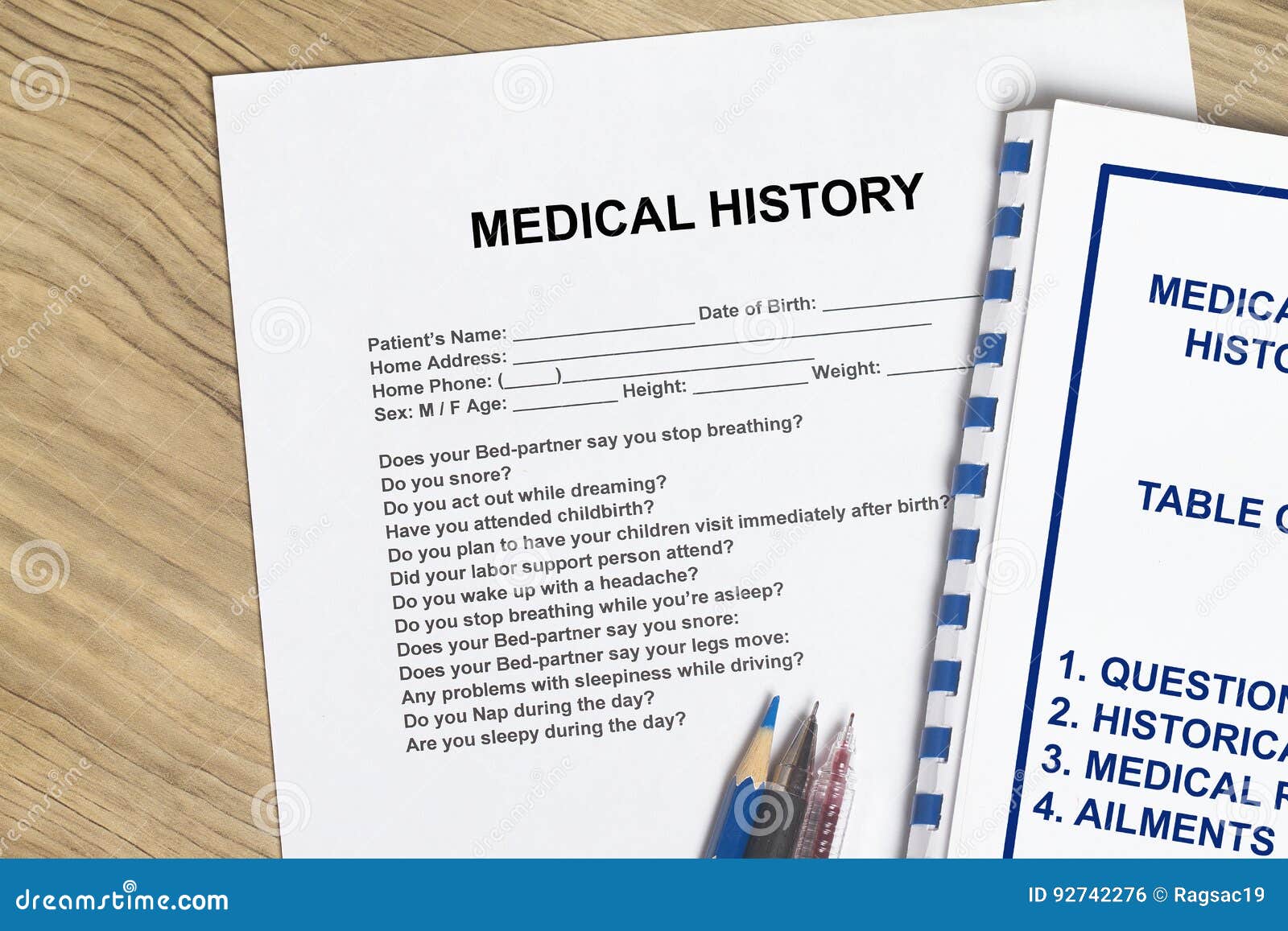 Medical History stock photo. Image of sick, notebook 92742276