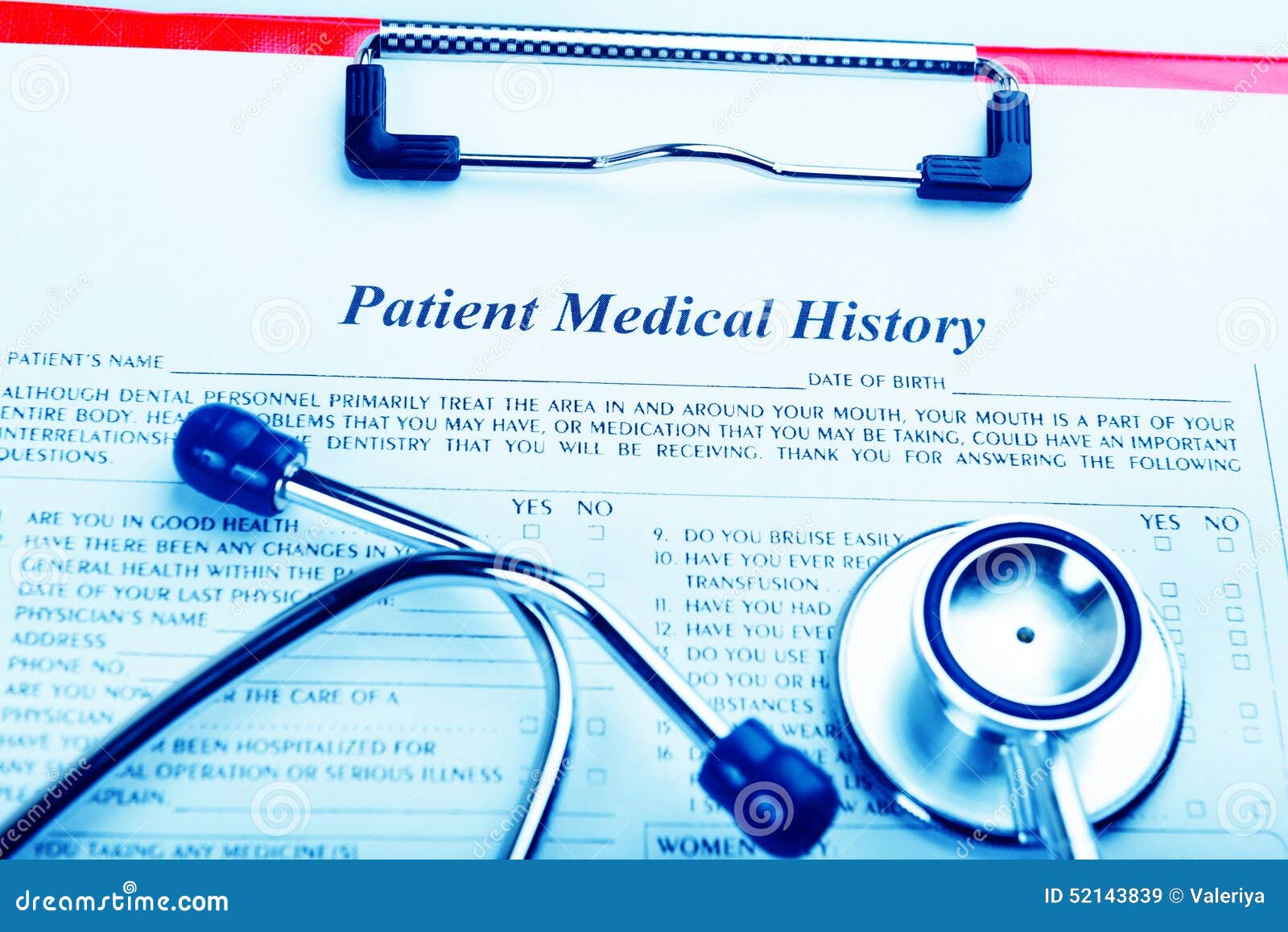 Medical History with Stethoscope Stock Image Image of doctor