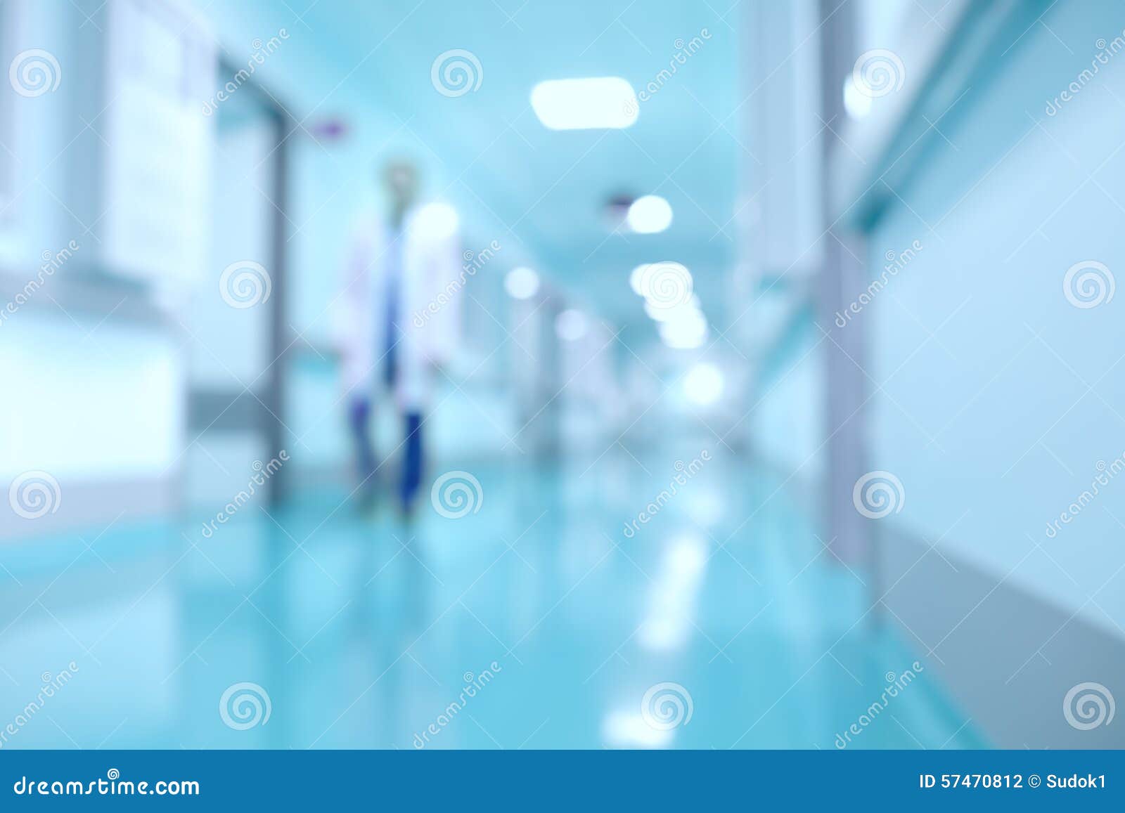 medical and hospital corridor defocused background with modern l