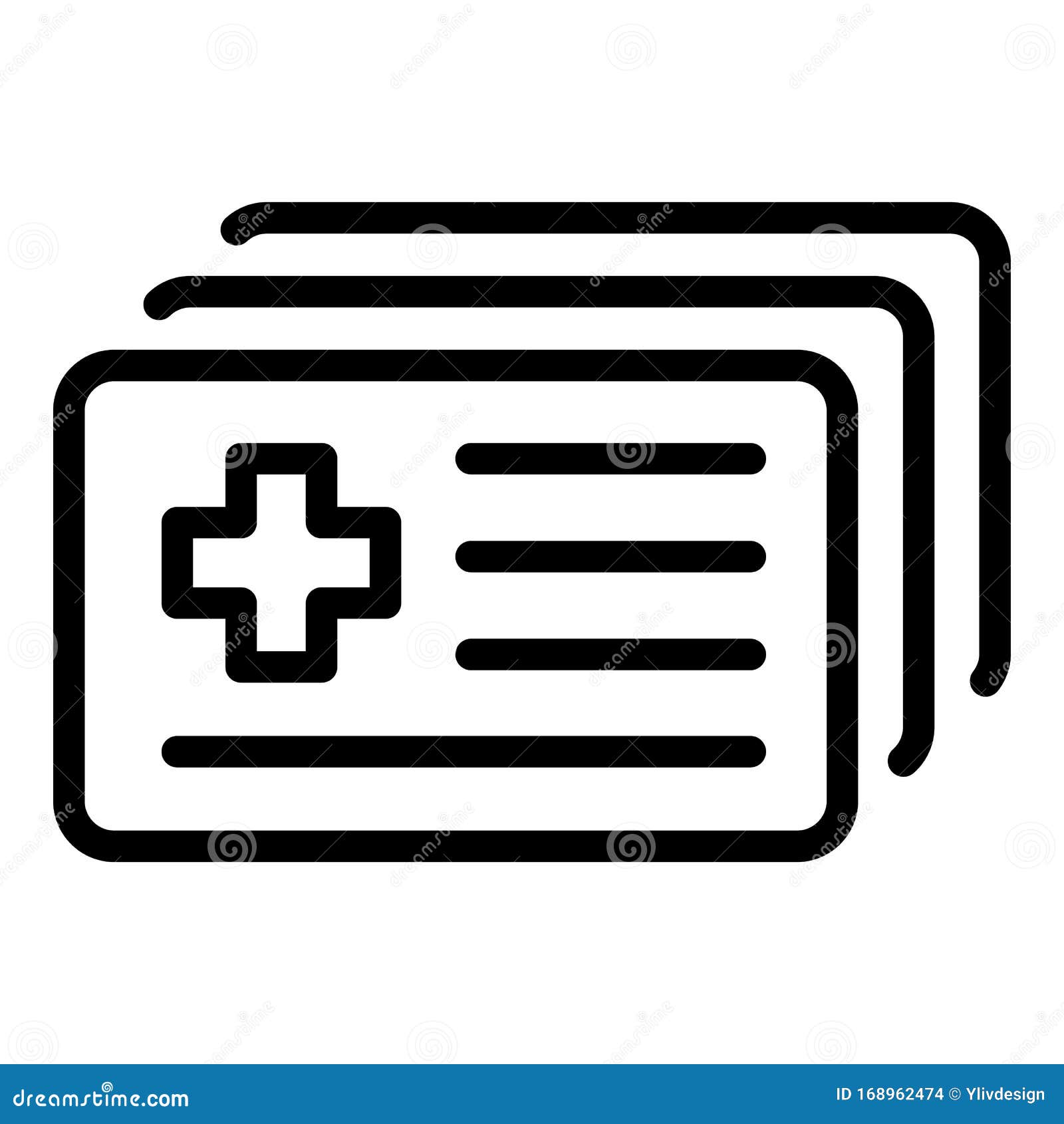 Medical Id Card Icon, Outline Style Stock Vector Illustration of