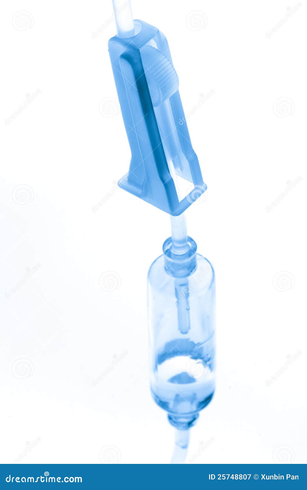 Medical Infusion IV Drip Saline Solution Bottle In Patient Room Royalty