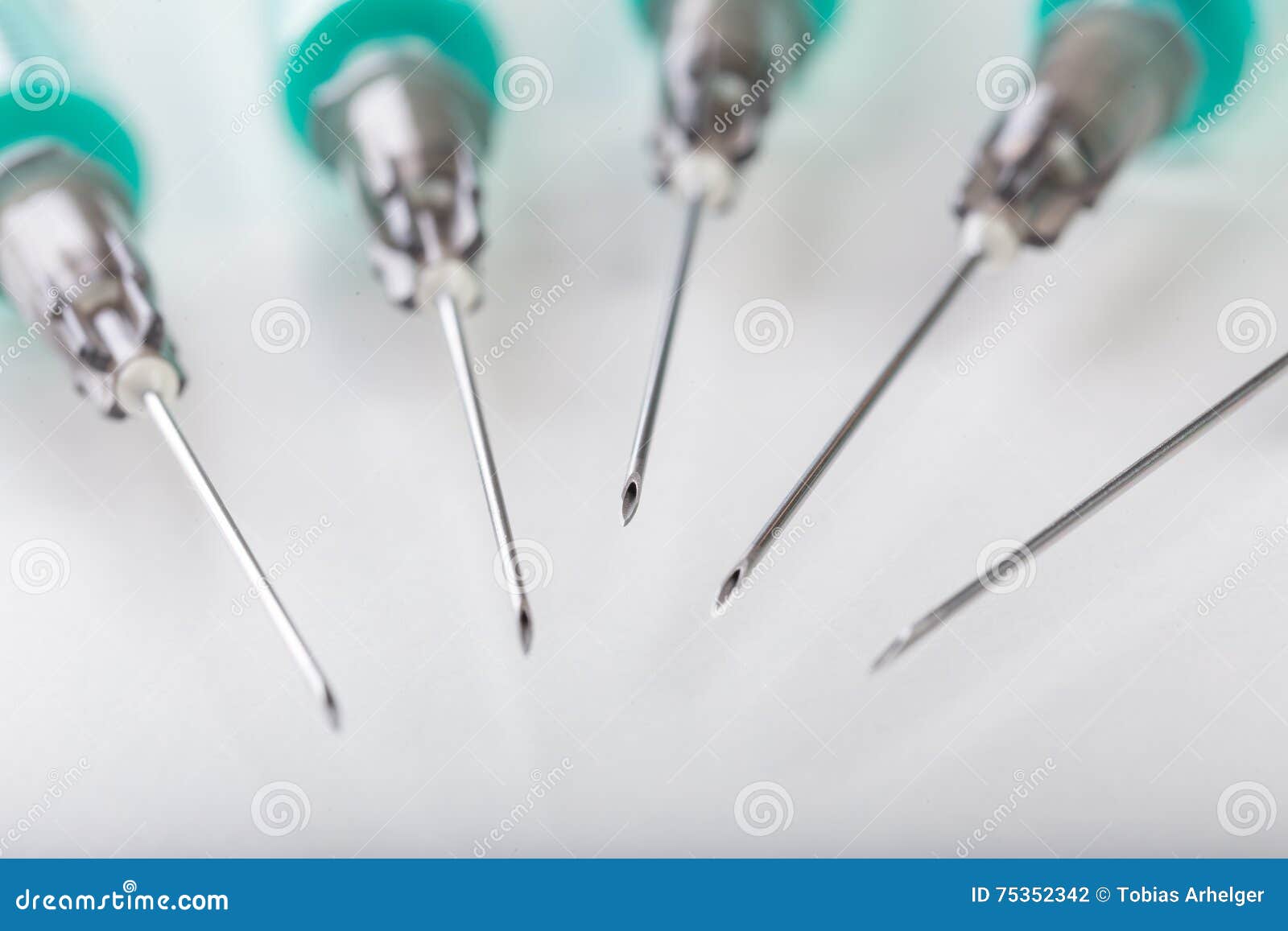 medical injection needles on syrenges
