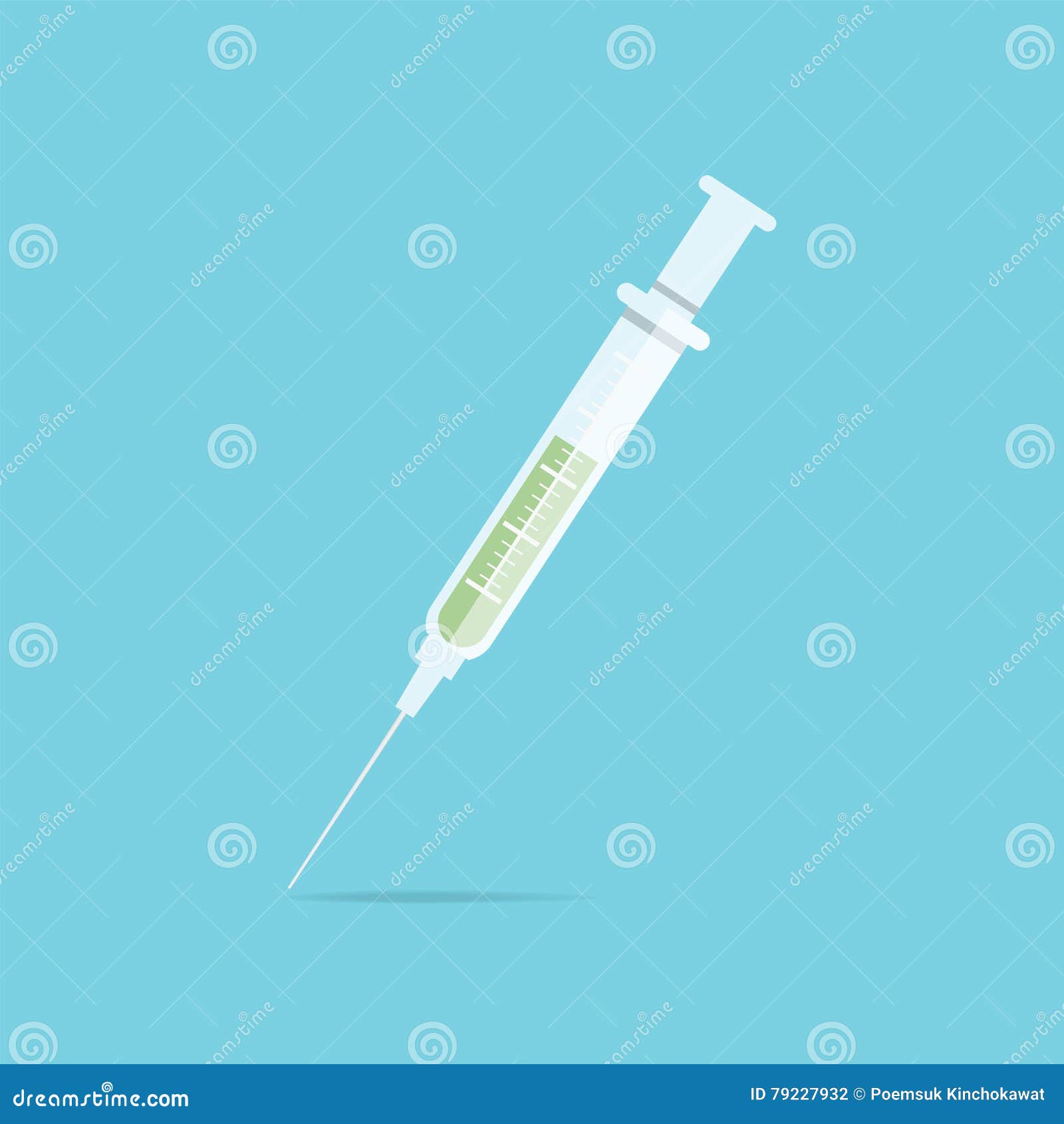 medical injection syringe needle or medicine vaccine.