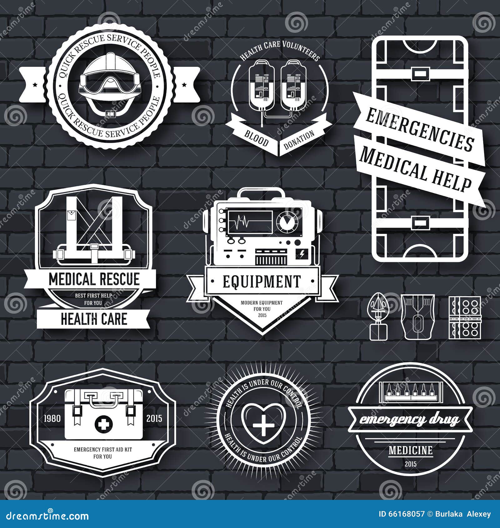Medical Label Template Set. Emblem Element for Your Product, Logo or