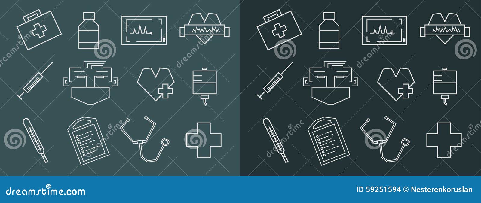Medical line art icons set stock vector. Illustration of medic 59251594