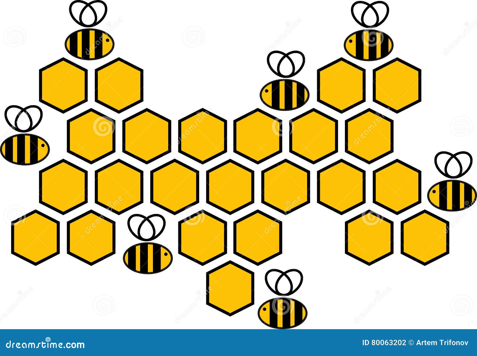 Medical Logo Vector Illustration with Bees. Mark is a Stock