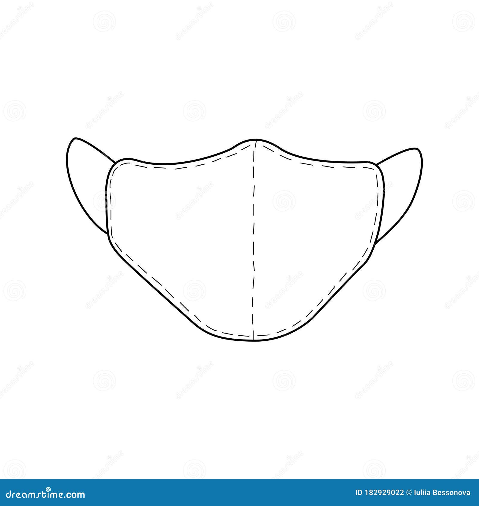 mask template drawing Medical Mask Icon. a Means of Protection Against Viruses and