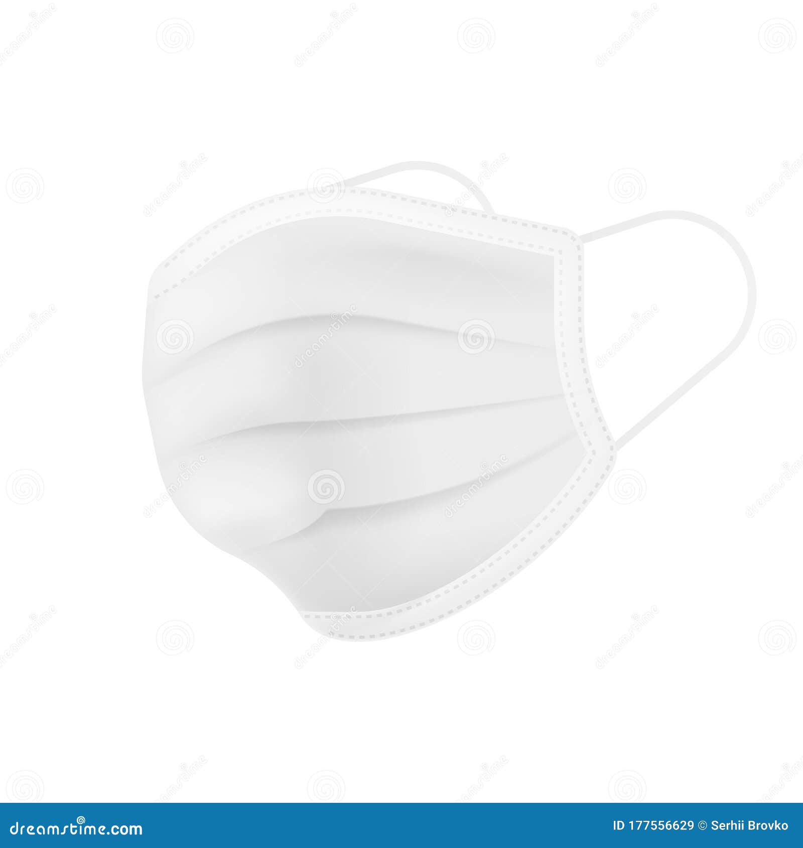 Medical Mask Isolated on White Background. Vector Illustration Stock