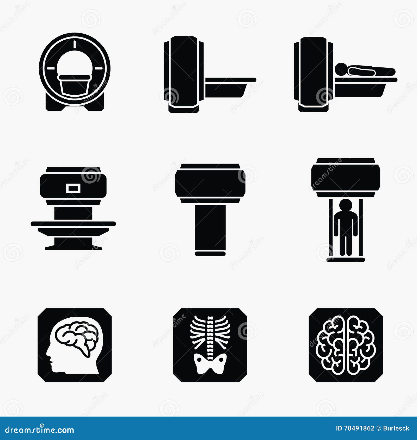 medical mri scanner diagnostic.  icons