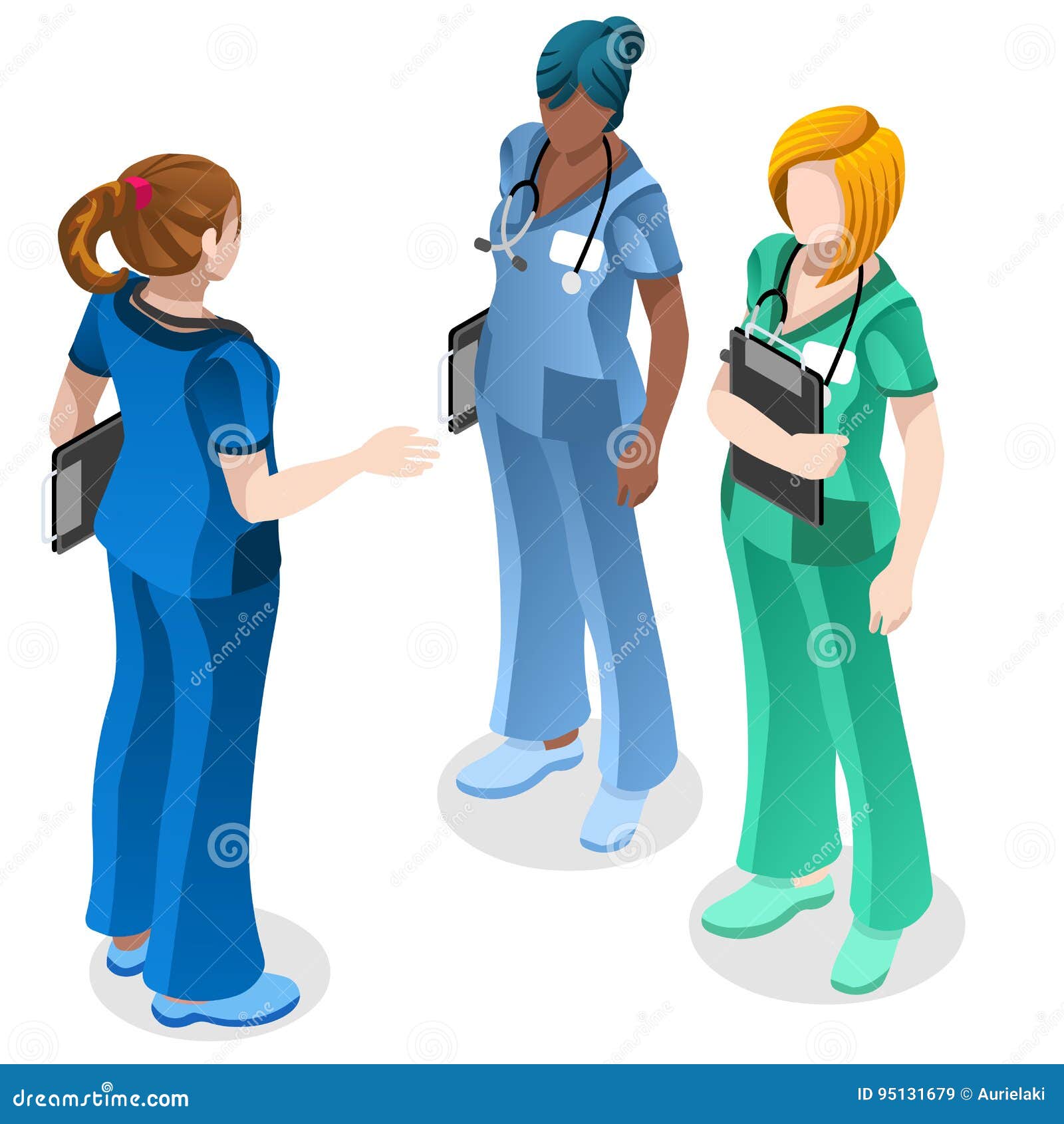 Medical Nurse Education Doctor Training Vector Isometric