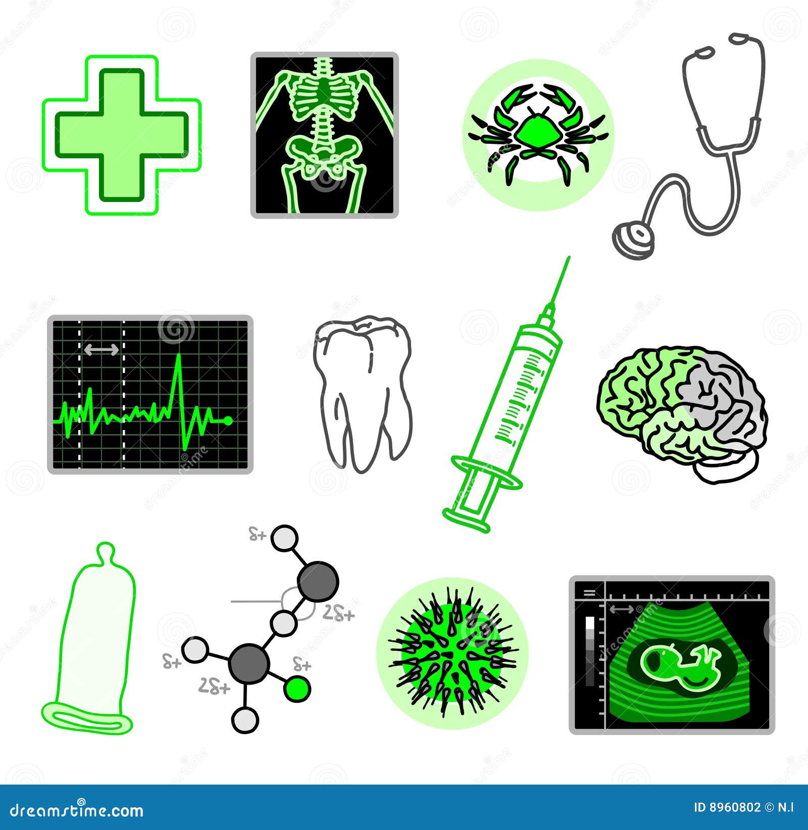 Medical objects stock vector. Illustration of neurology 8960802