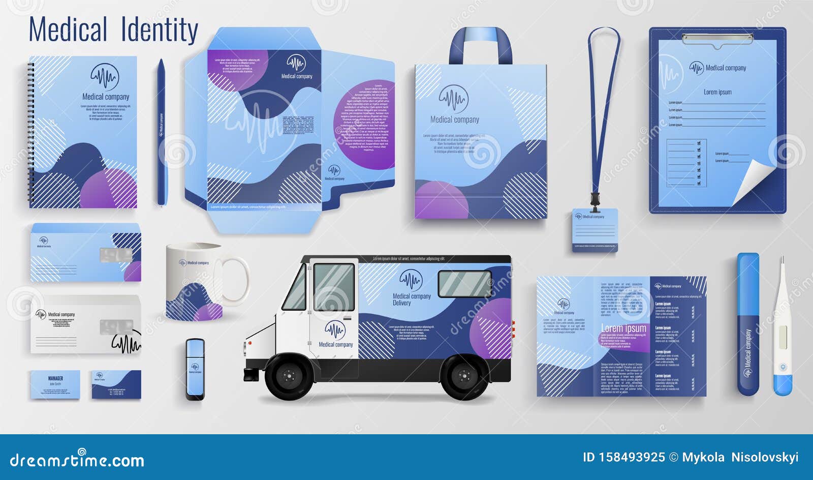 Download Medical Or Pharmacy Branding Identiy Elements Stock Vector Illustration Of Drive Design 158493925