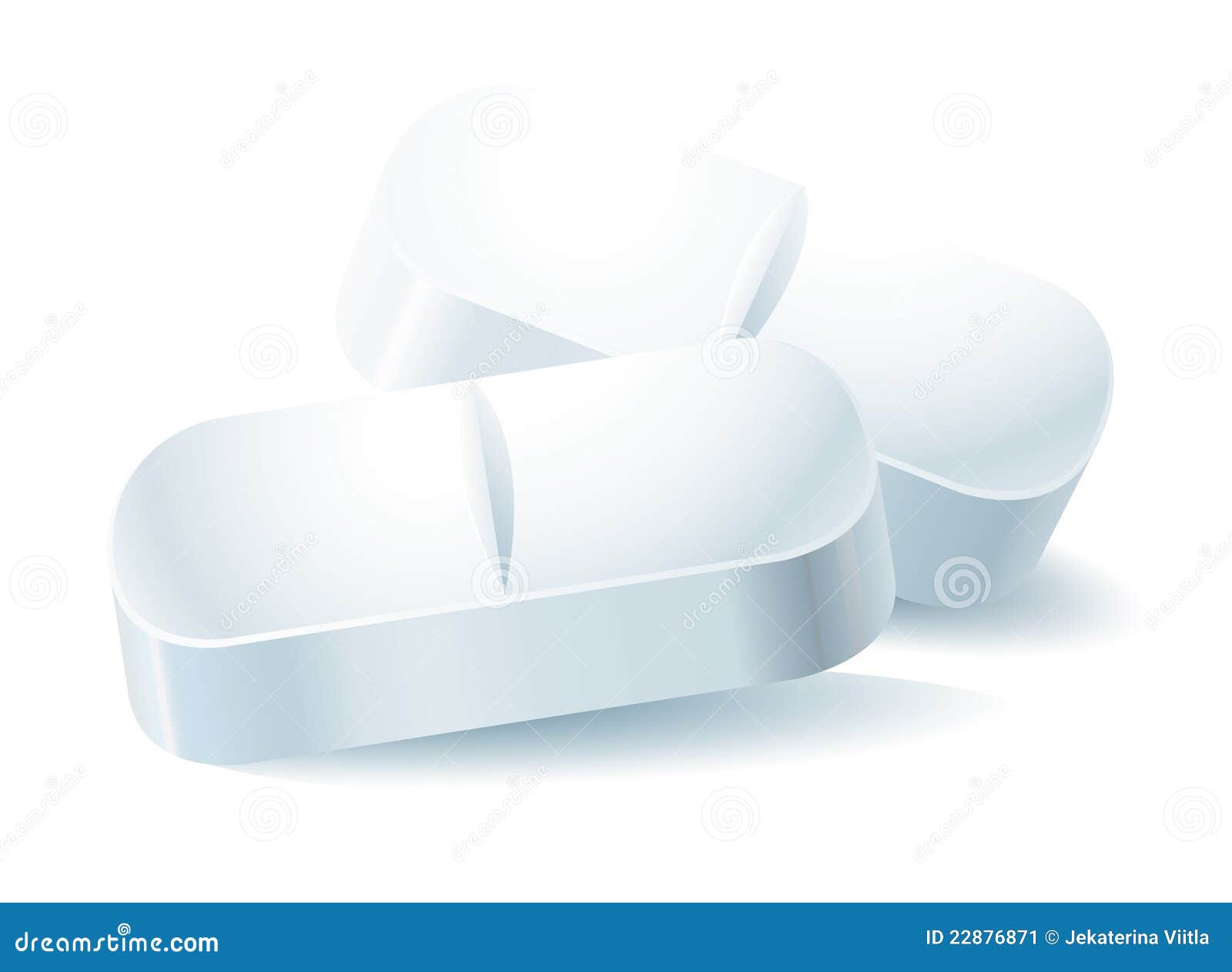 Medical pills. Vector illustration of two white pills. AI8, no gradient mesh used, grouped by objects