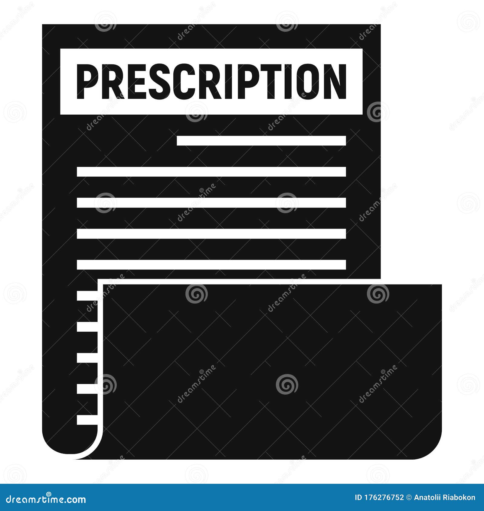 Medical Prescription Icon, Simple Style Stock Vector - Illustration of ...