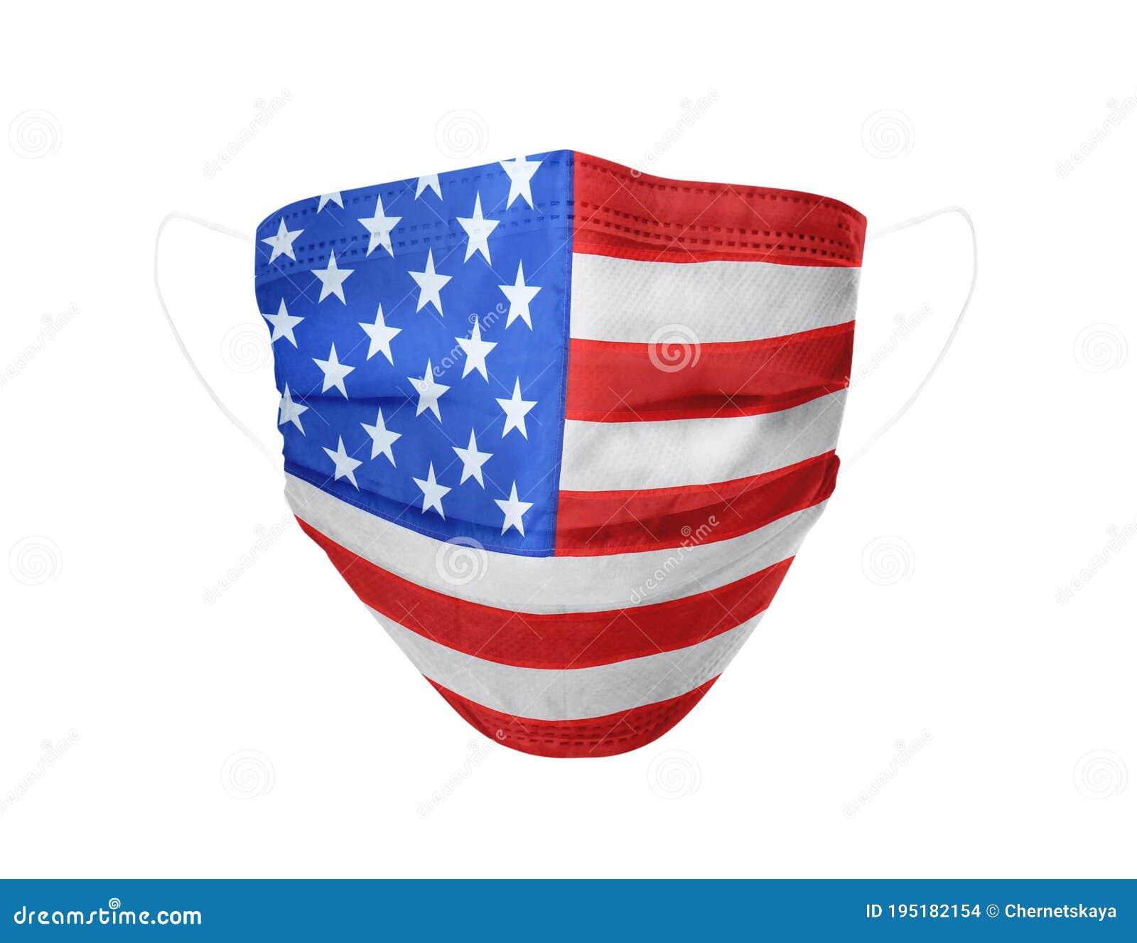 Medical Protective Mask with USA Flag Pattern on Background. Dangerous ...