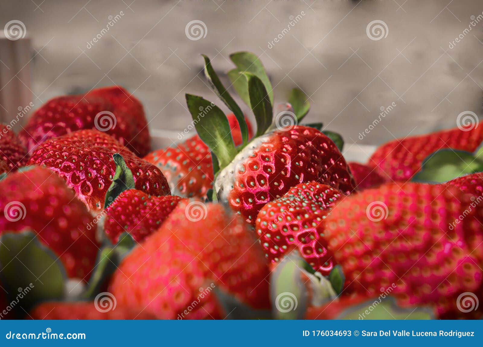 natural background of red strawberries on the table ready to eat