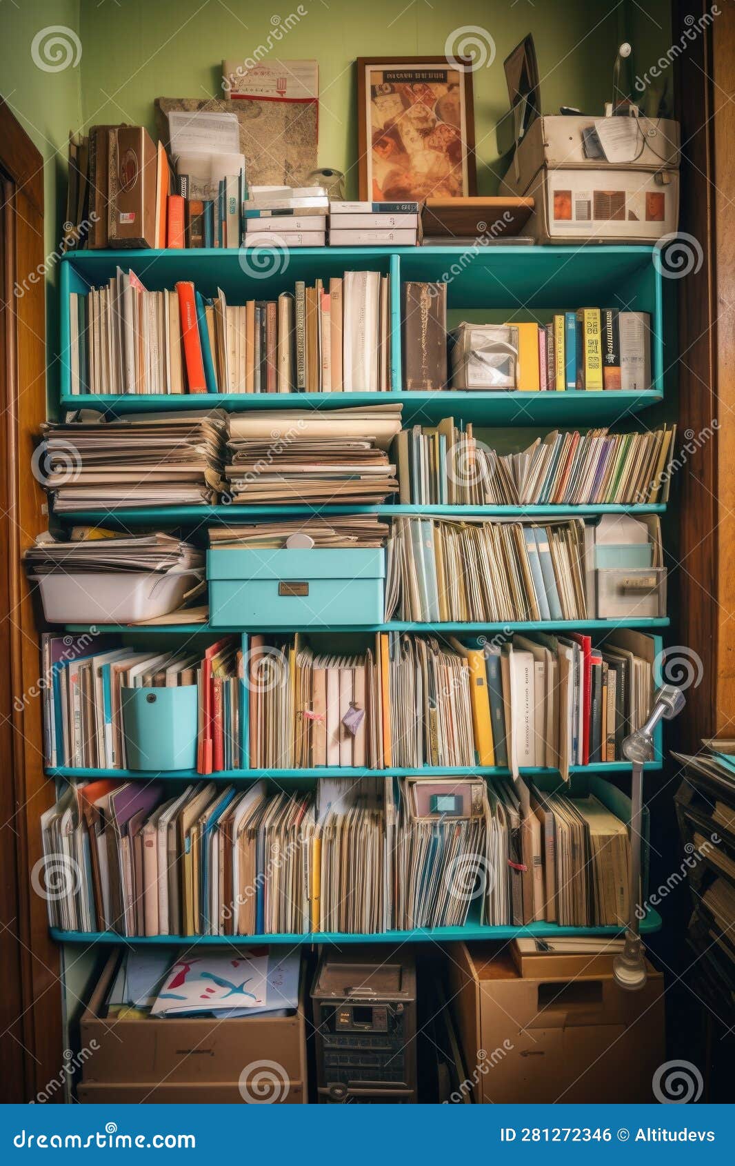 Medical Records and Files Organized on a Shelf Stock Illustration
