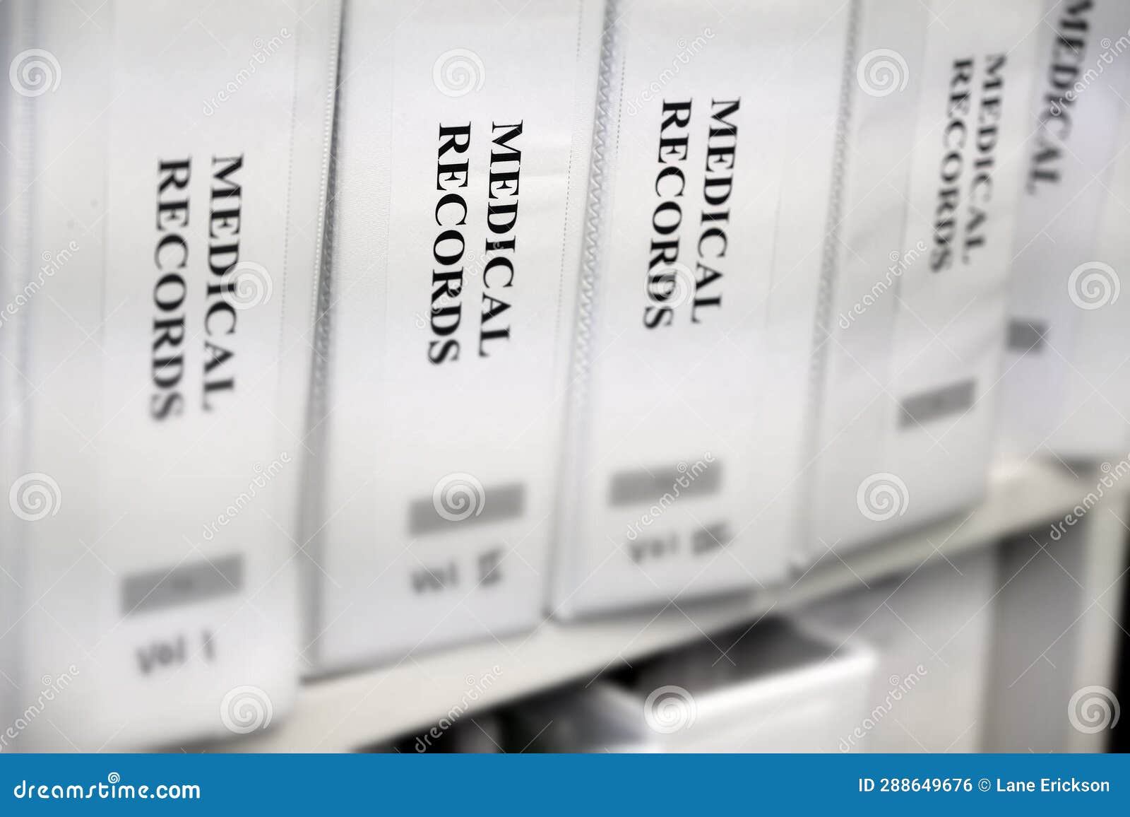 Medical Records Organized in Binders on Shelf Stock Photo Image of
