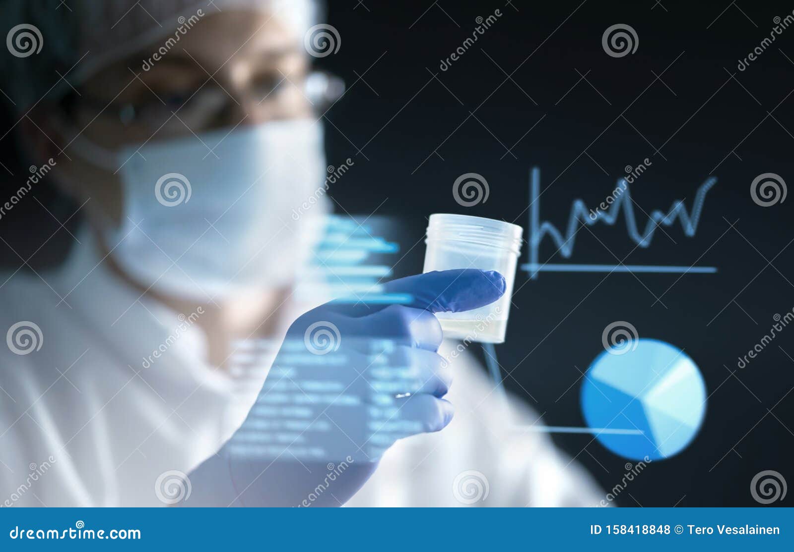 medical research concept with futuristic ar screen information, smart technology and digital hologram interface. laboratory test.