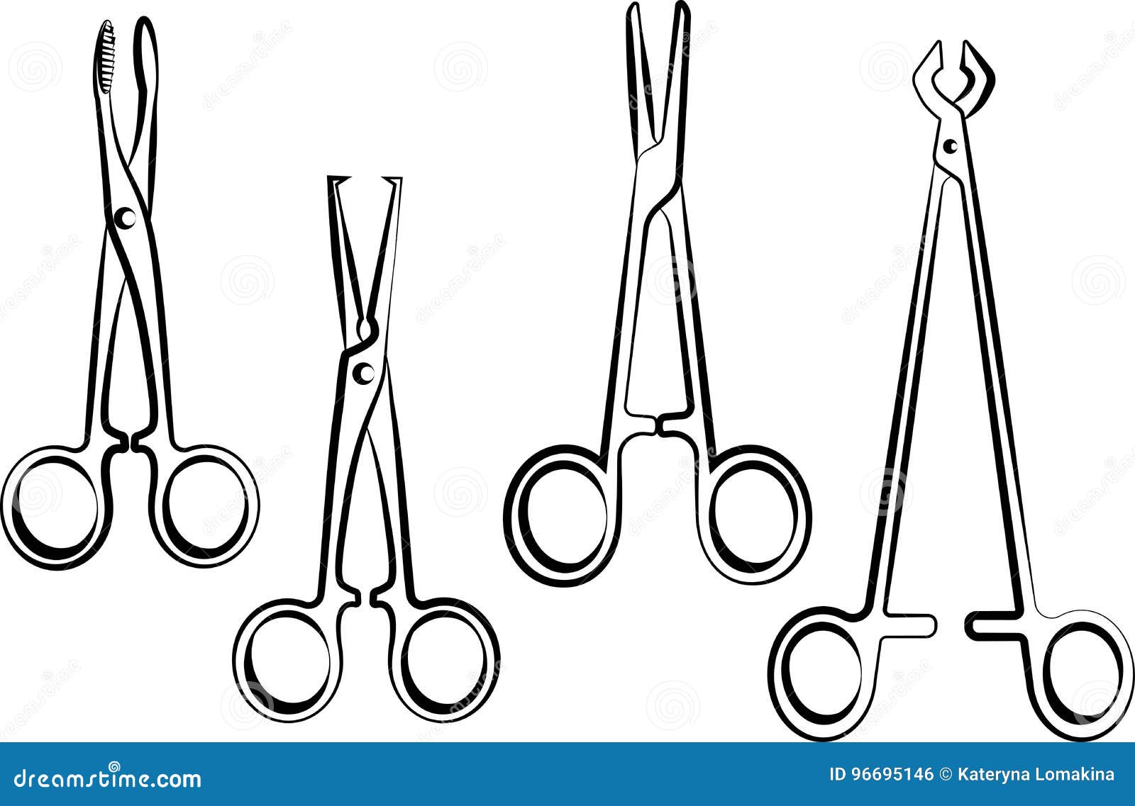 Medical scissors set stock vector. Illustration of sharp 96695146
