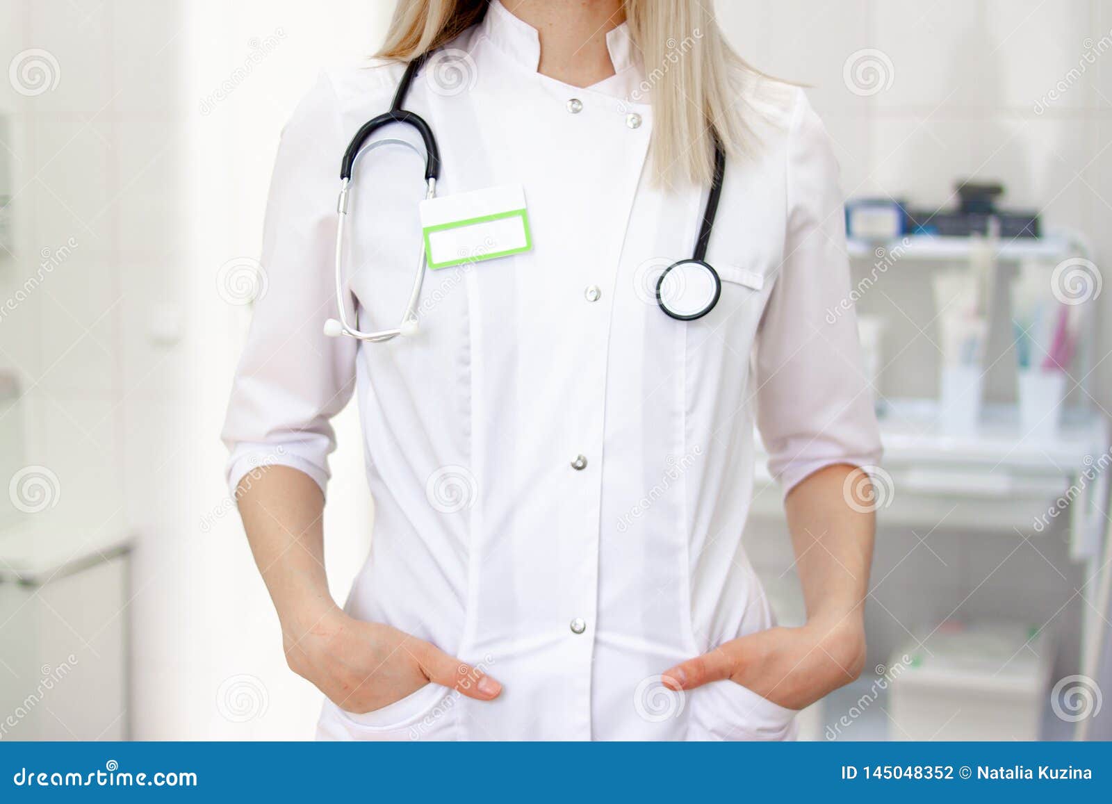 Download Medical Staff Working At The Hospital: Cropped Woman Doctor In White Uniform. Mockup For Doctor ...