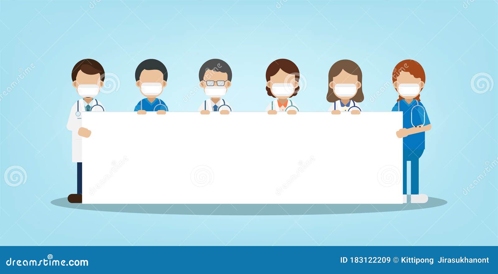 Medical Staffs with Blank Board Stock Vector - Illustration of ...