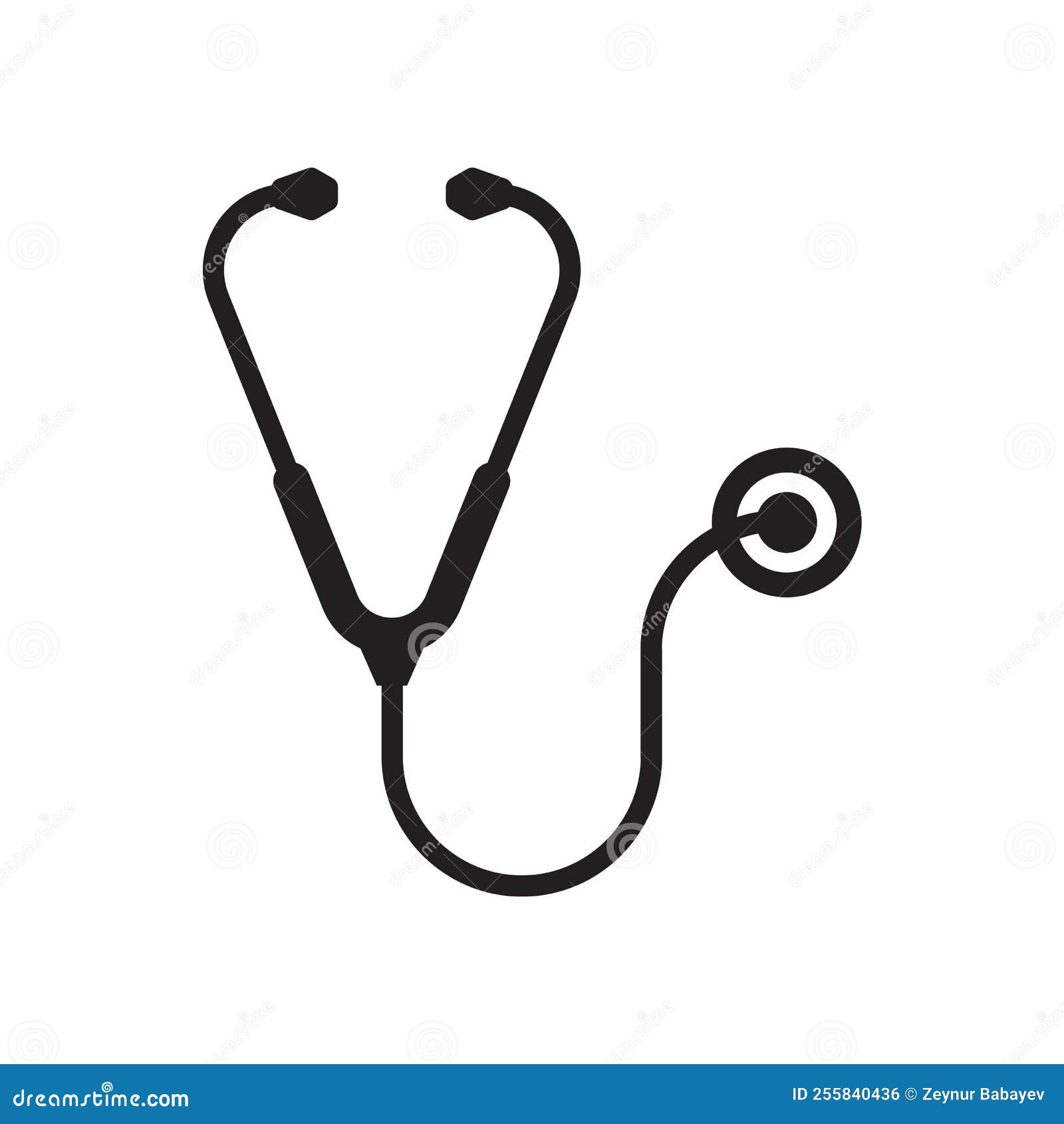Medical Stethoscope Icon or Symbol. Stock Vector Illustration of