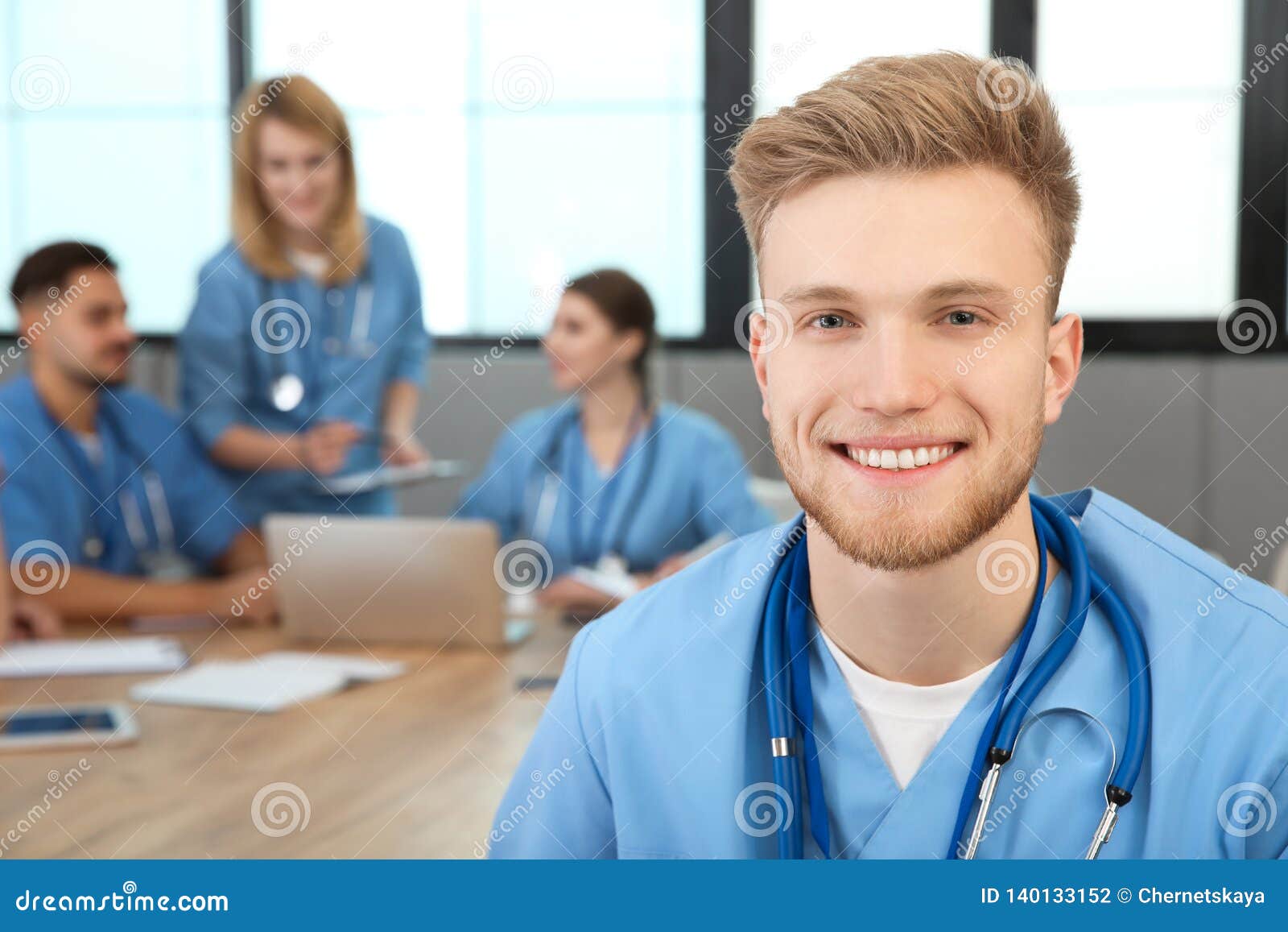 Medical Student with Groupmates Stock Photo Image of academic, medic