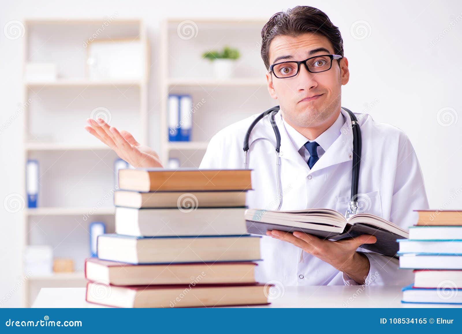 The Medical Student Preparing for University Exams Stock Image Image