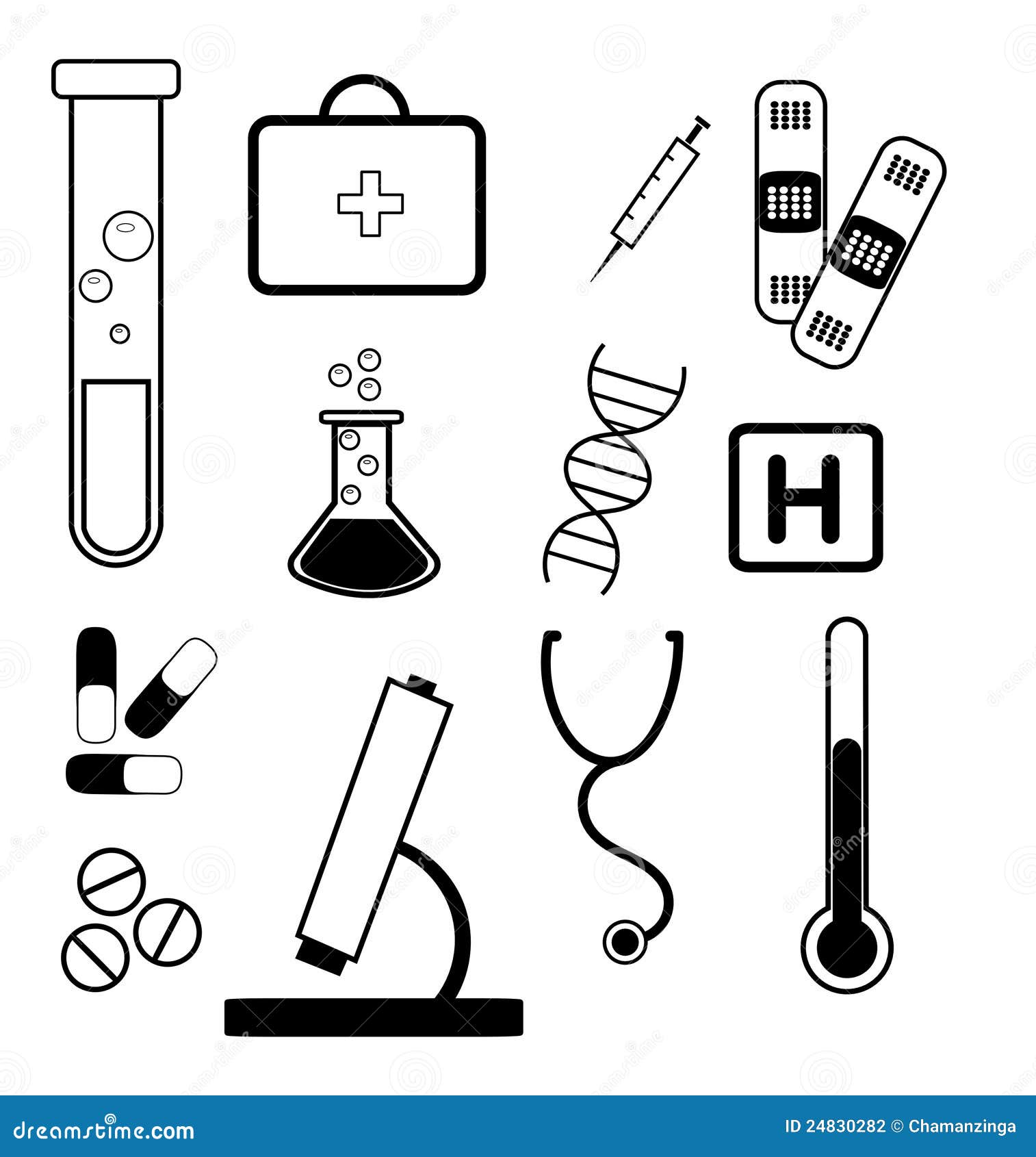 Medical supply and symbols stock illustration. Illustration of health