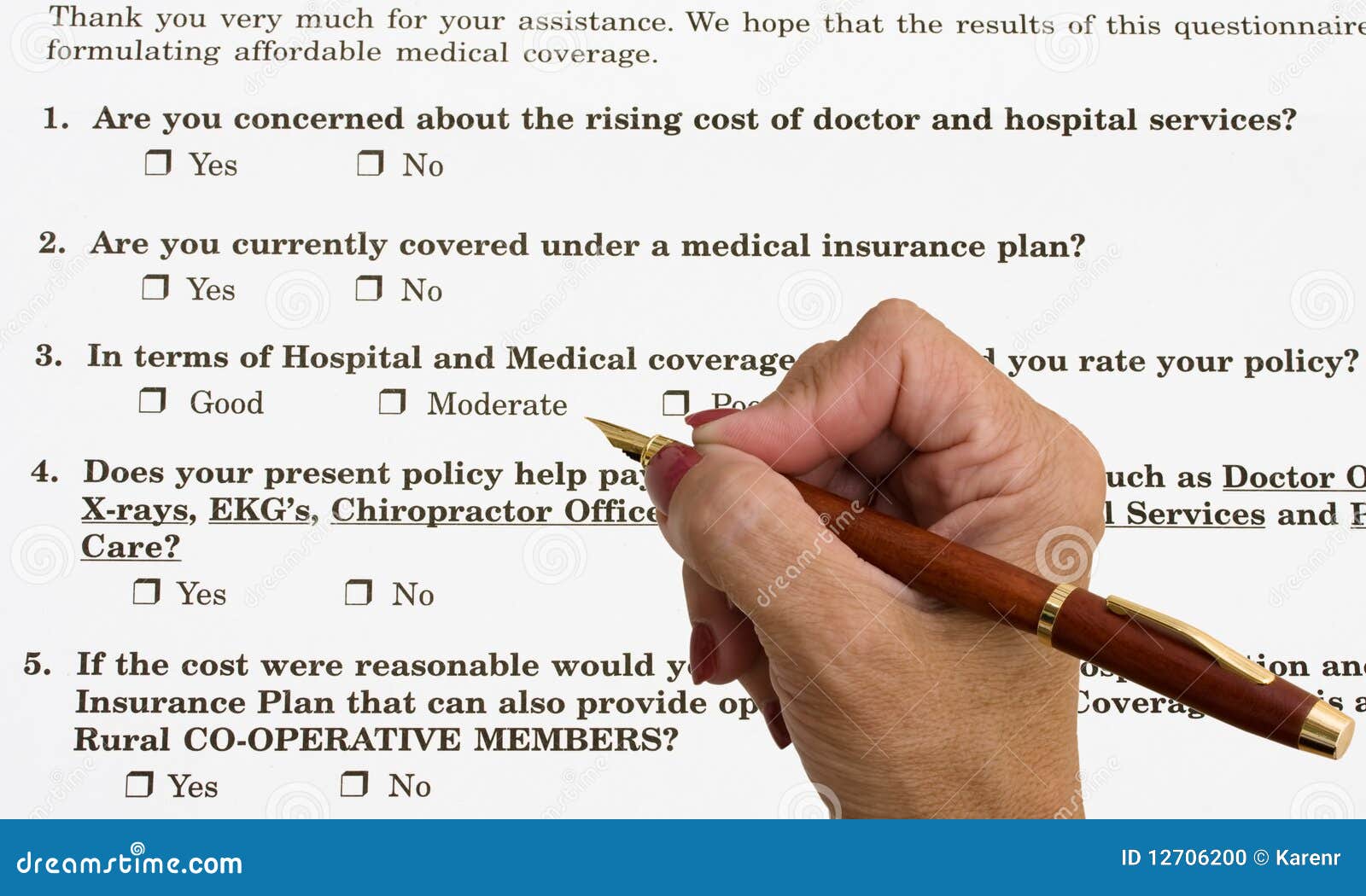 Medical Survey stock photo. Image of background, write 12706200
