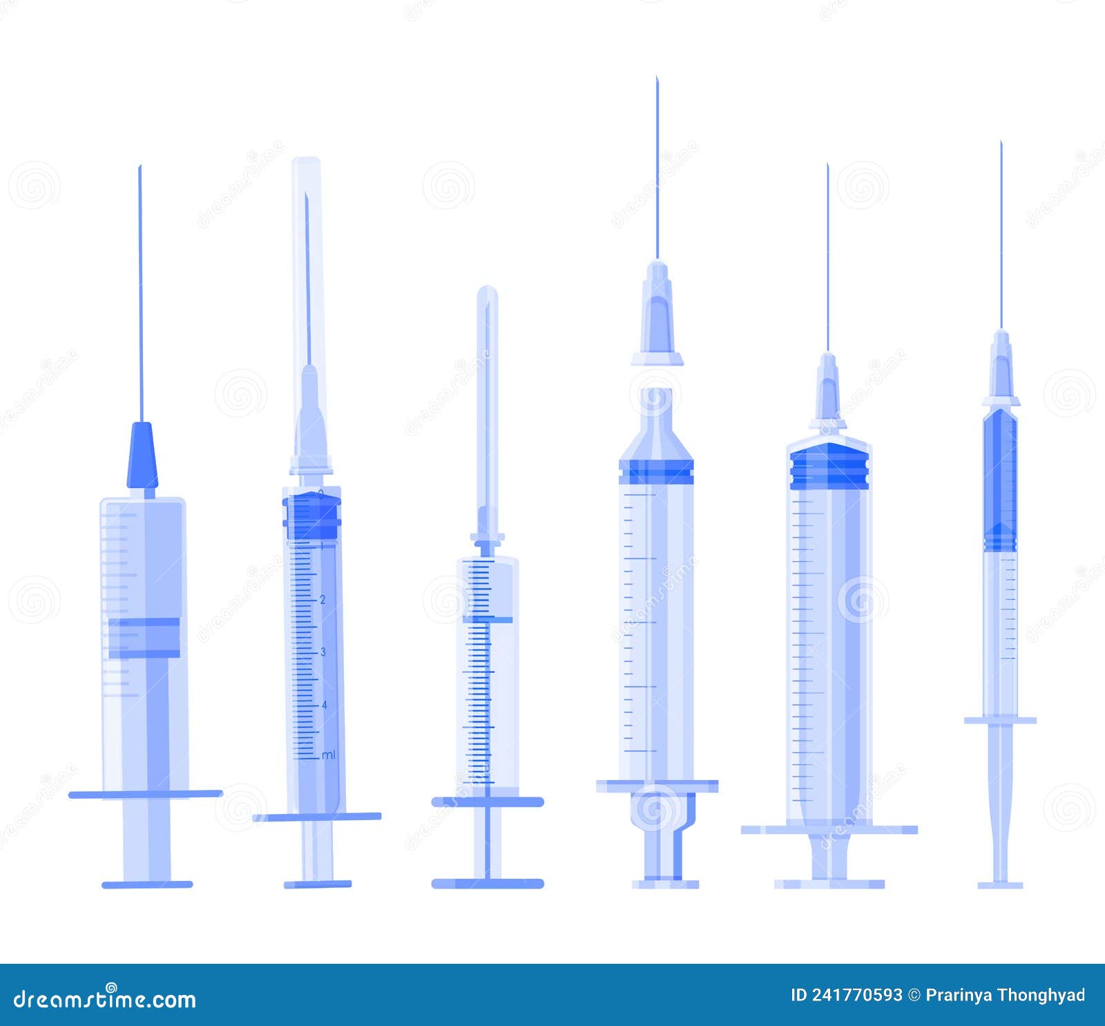 Medical Syringe Set, Syringes for Medical, Vector Illustration Stock
