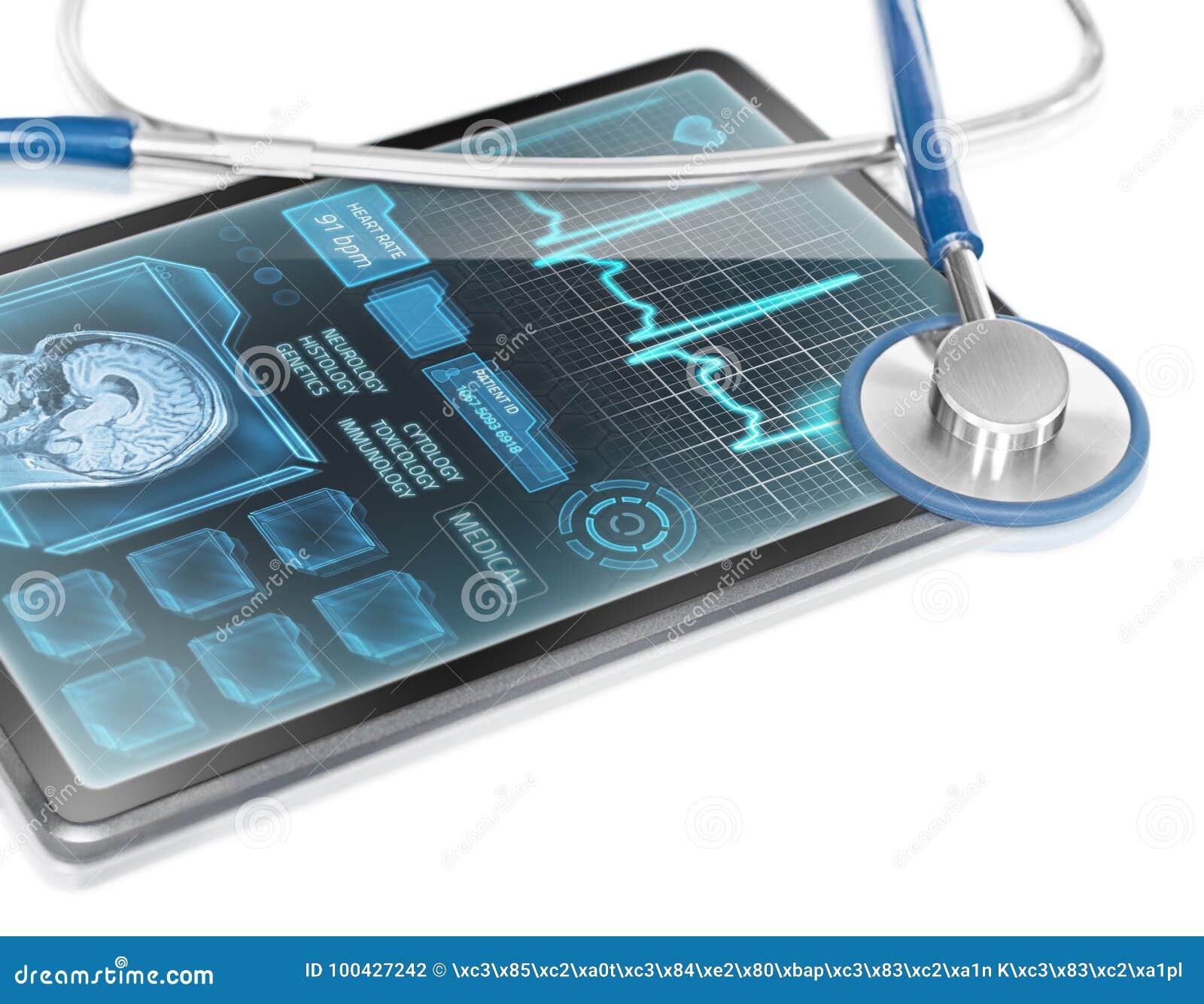 Medical tablet stock photo. Image of cardiogram, diagnostic 100427242