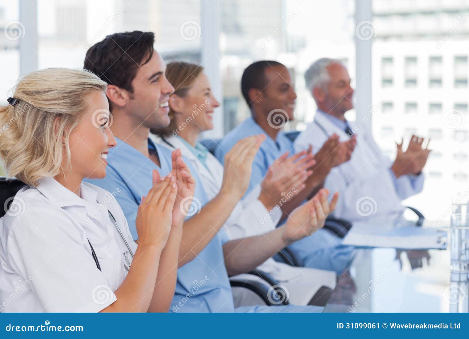 Medical Team Clapping Their Hands Stock Image Image 31099061