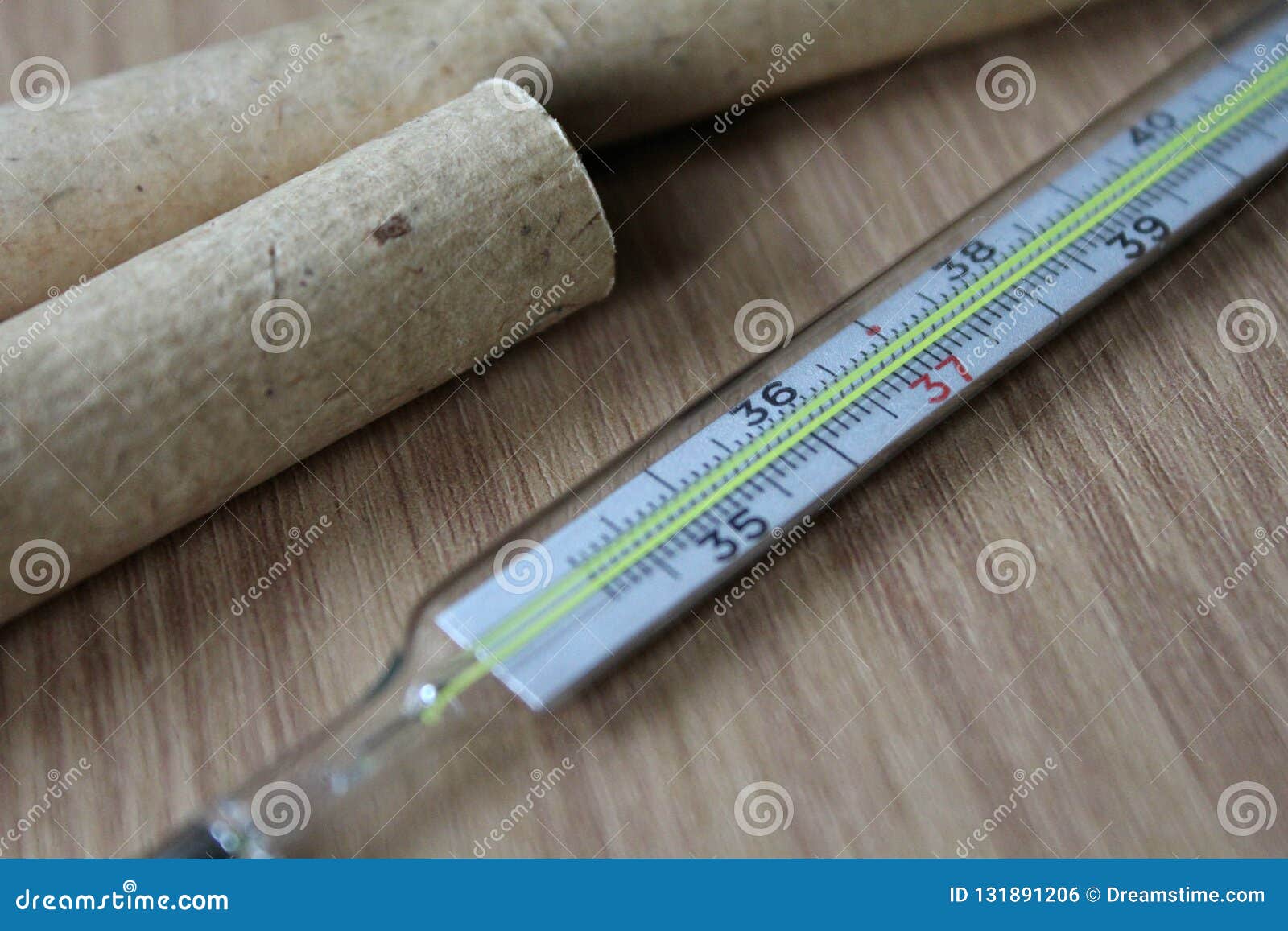 medical thermometer mercurial with temperature to measure the body temperature