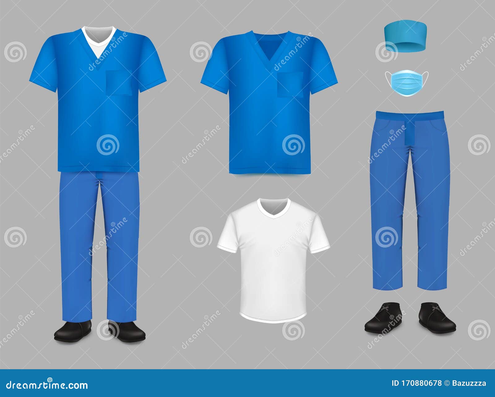 Download Medical Uniform Scrub Set Vector Isolated Illustration Stock Vector Illustration Of Short Medic 170880678