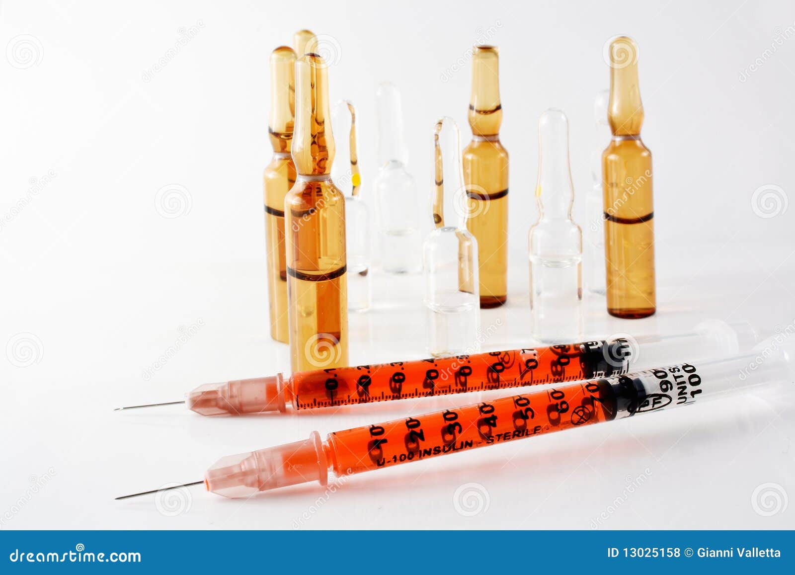 Medical Vials Ampules And Syringe Royalty Free Stock Photos Image