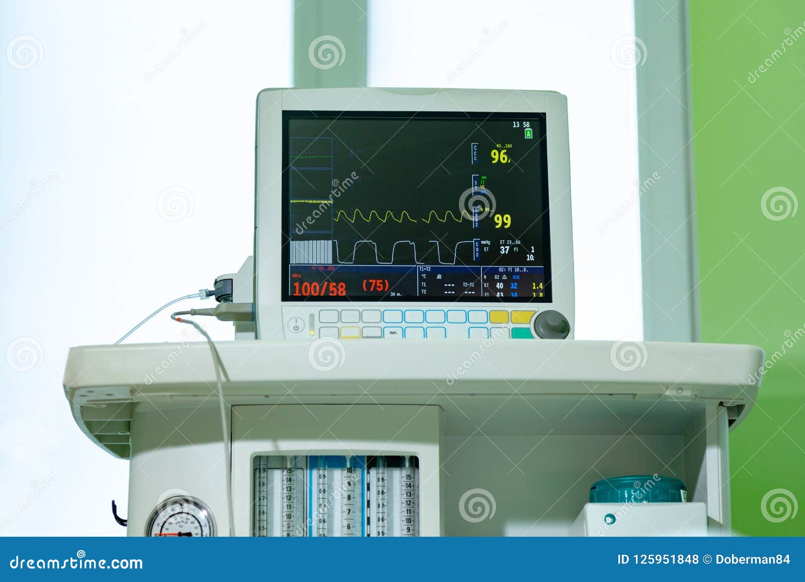 Monitor Display for Blood Oxygen Rate and Heart Rate in Patient Room in the  Hospital Stock Photo - Image of equipment, digital: 199662292