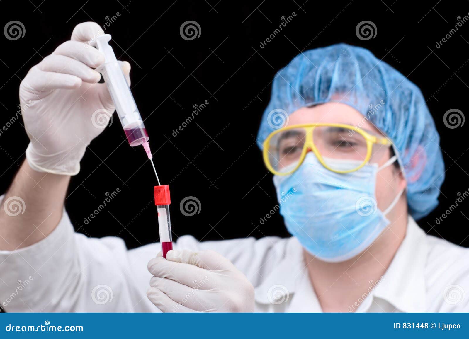 Medical Worker Examining Blood Samples Stock Photo Image of hospital